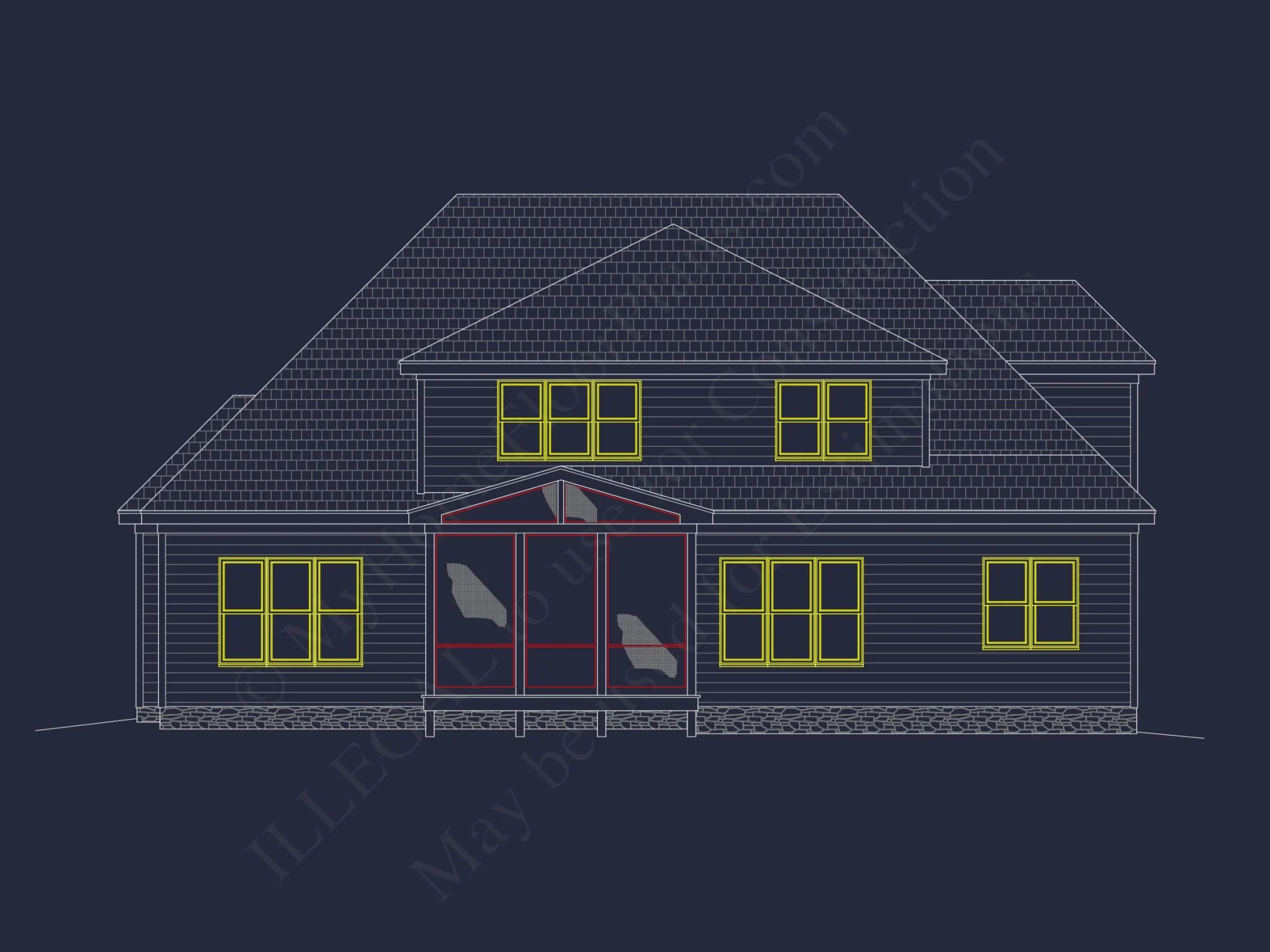 Traditional Craftsman house Plan with CAD Floor Designs