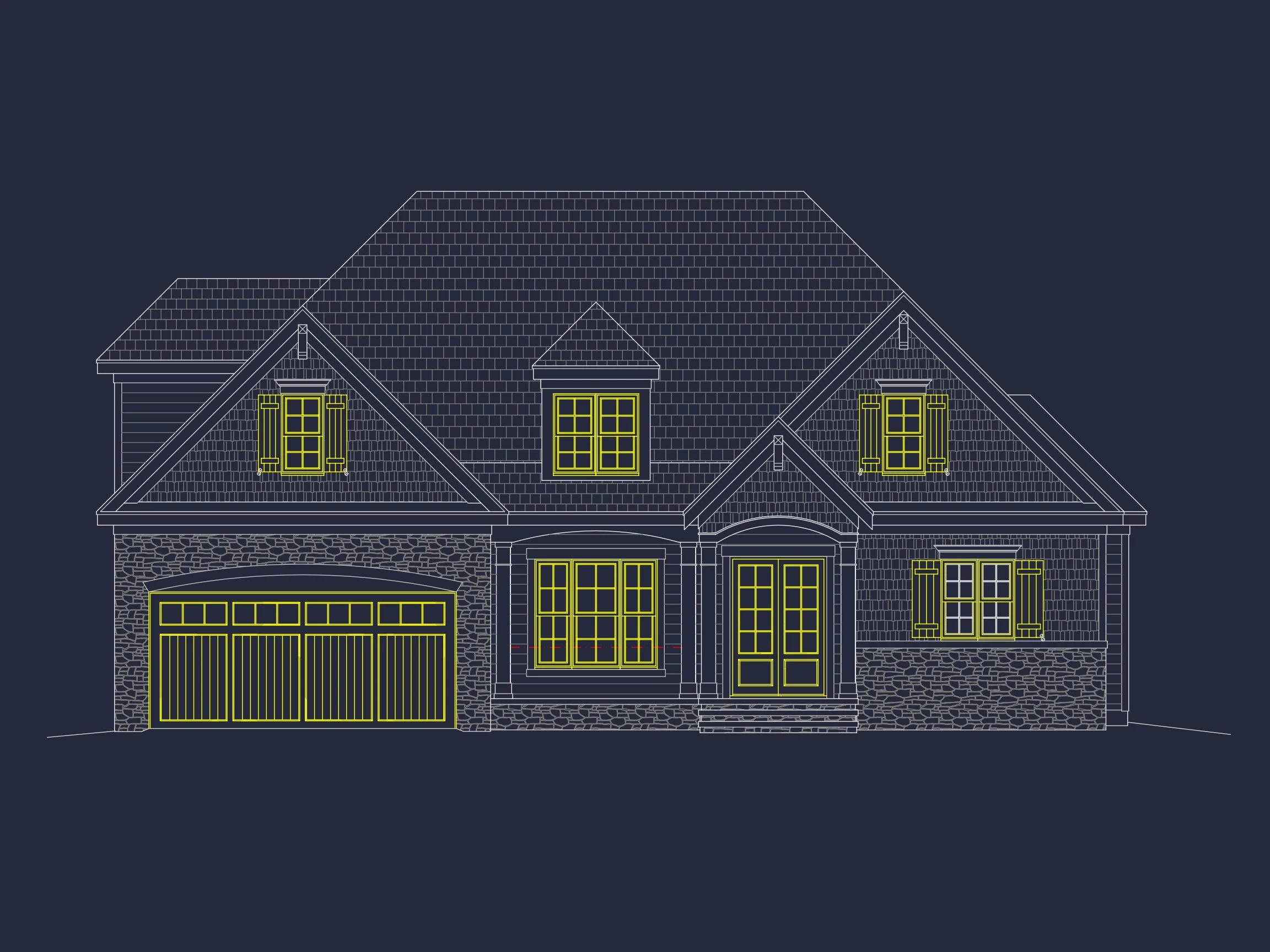 Traditional Craftsman house Plan with CAD Floor Designs