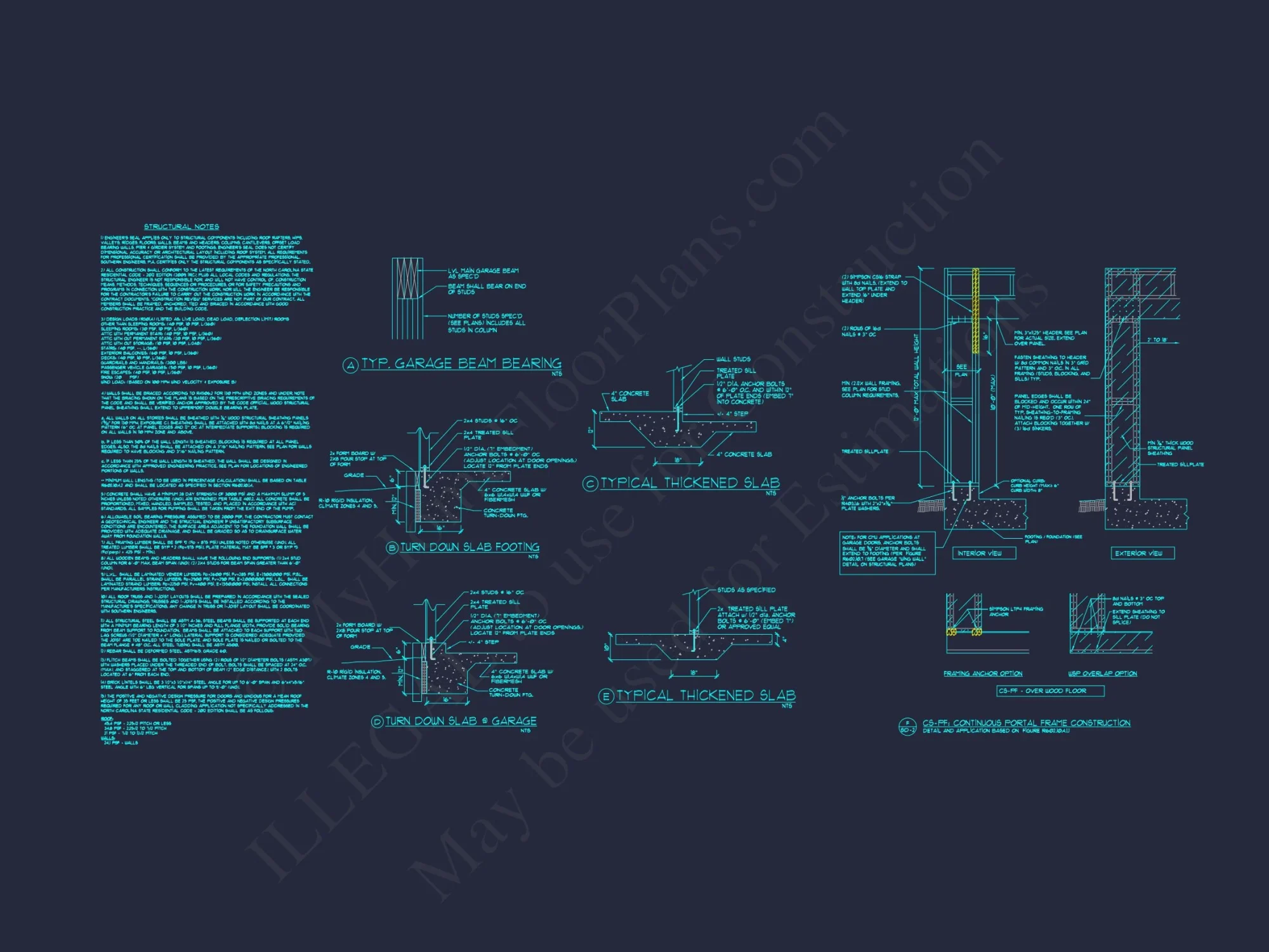 Craftsman house Plan with 3 Floors and Detailed CAD Designs