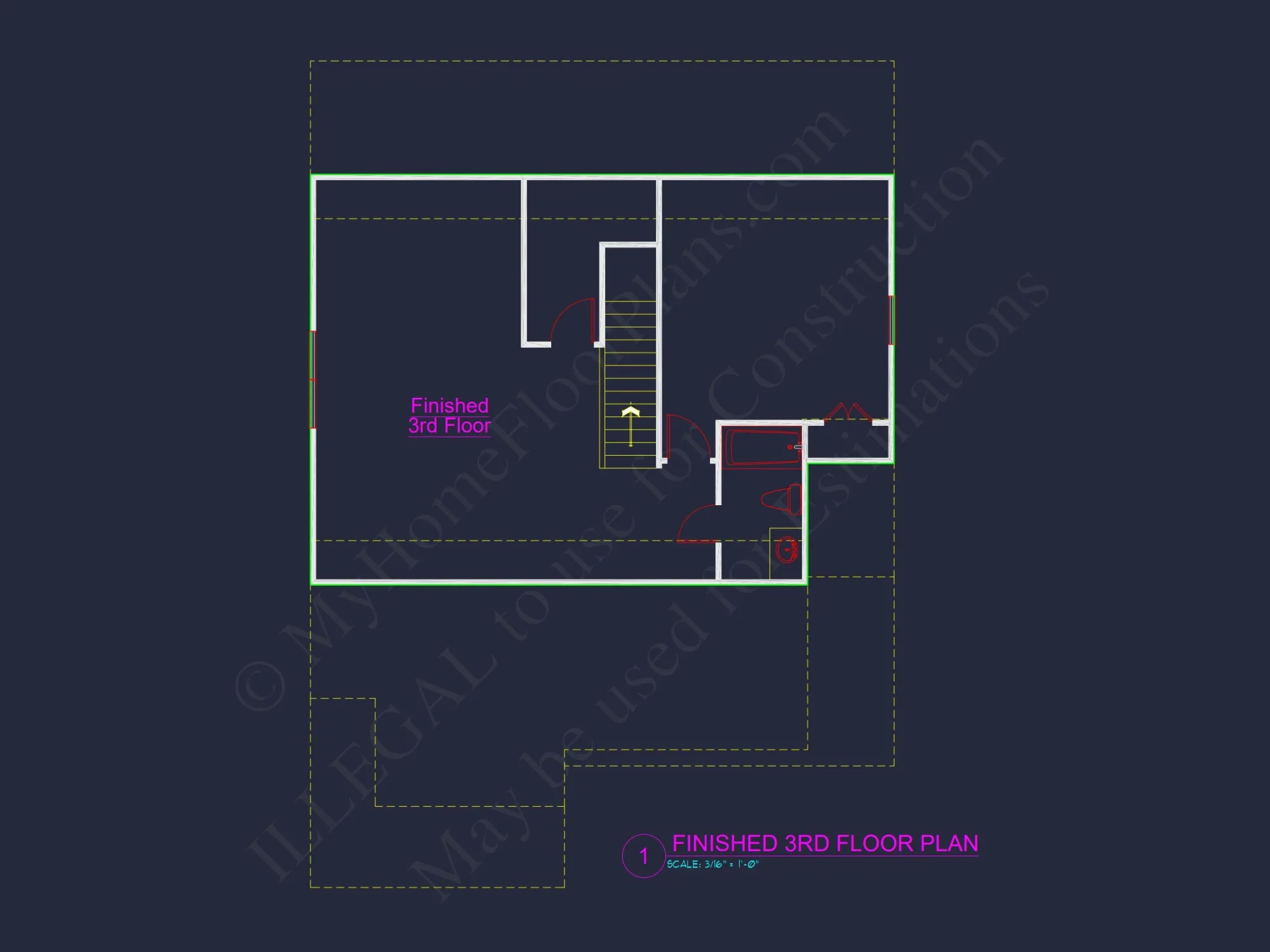 Craftsman house Plan with 3 Floors and Detailed CAD Designs