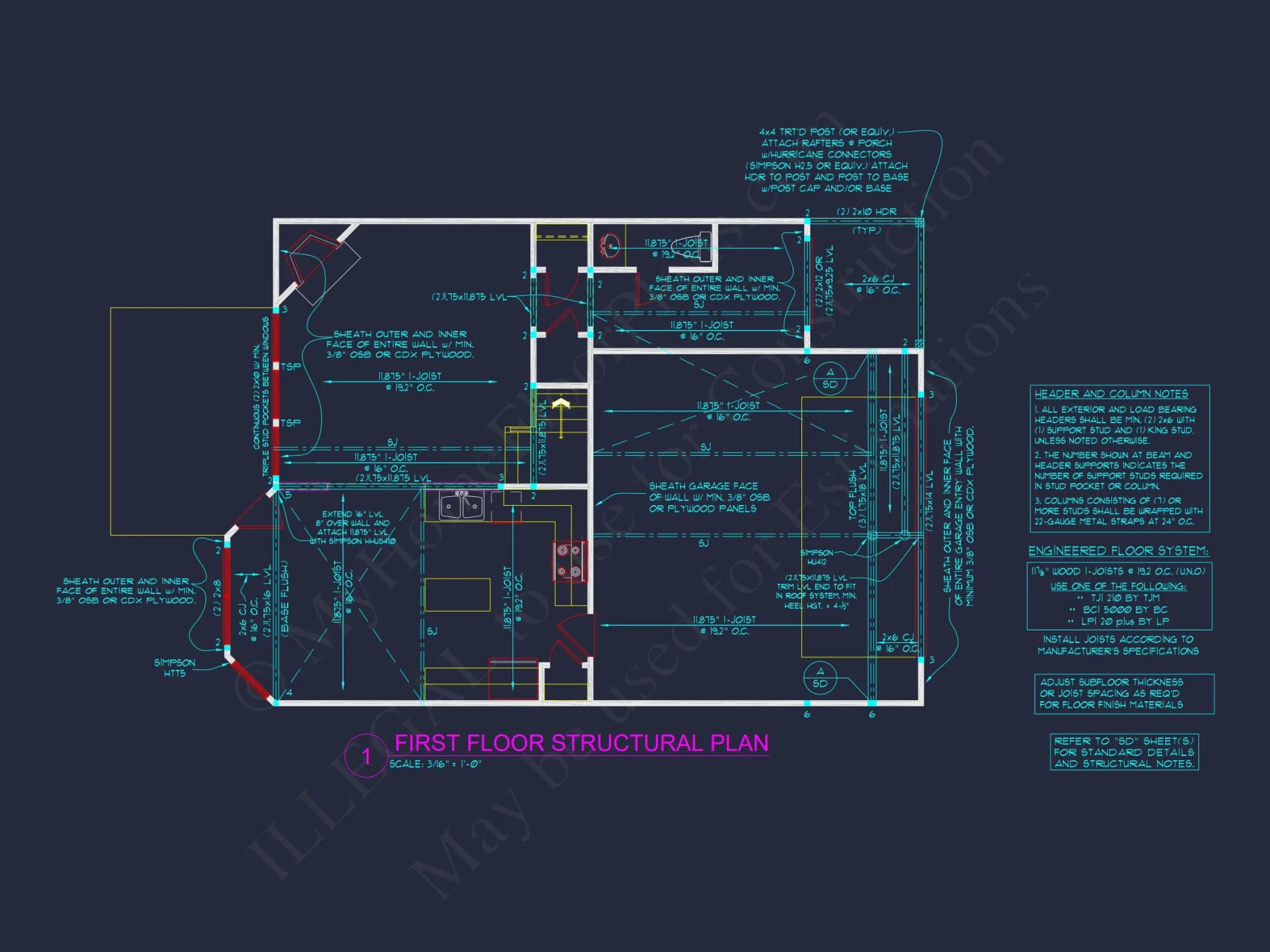 Modern Traditional house Plan with CAD-Ready Blueprints