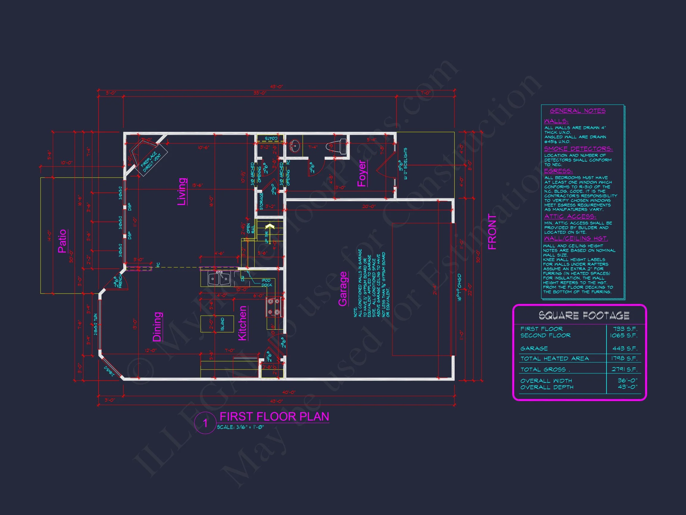 Modern Traditional house Plan with CAD-Ready Blueprints