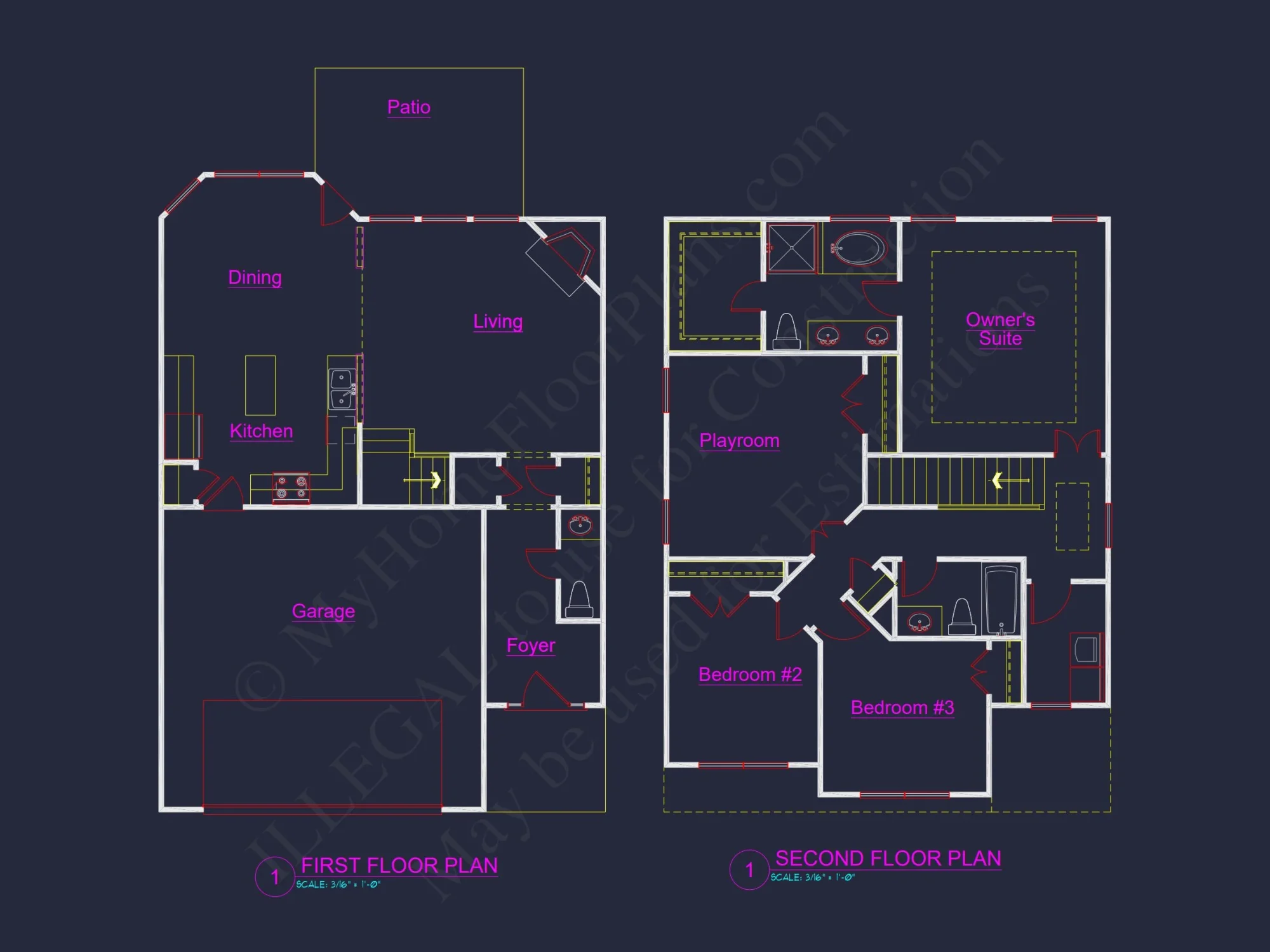Modern Traditional house Plan with CAD-Ready Blueprints