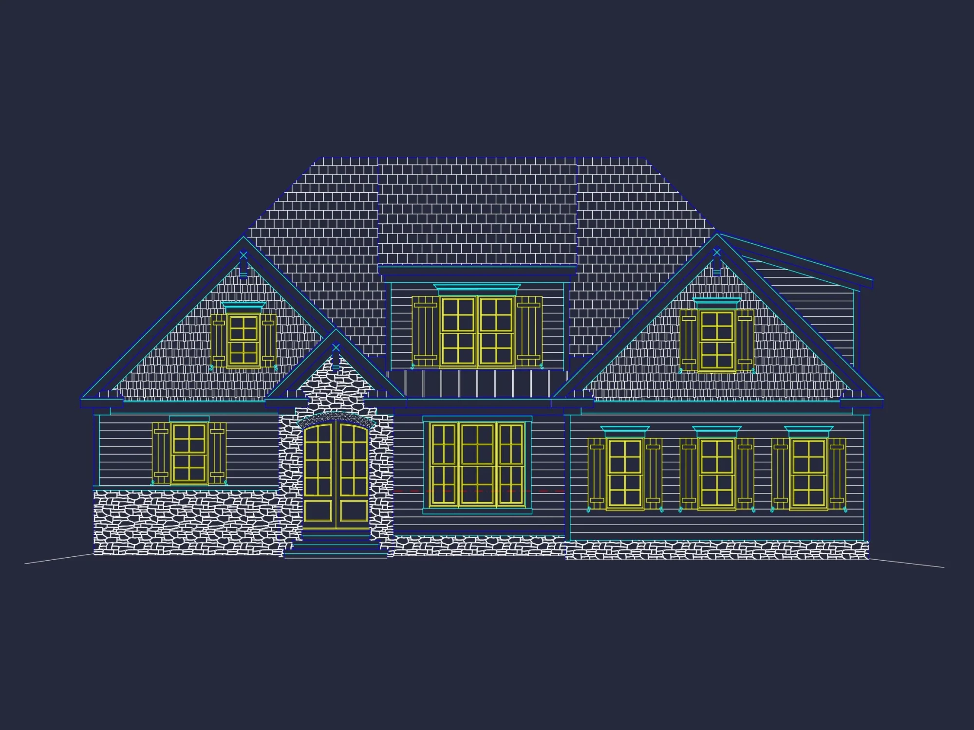 Elegant house Plan with Detailed Floor Plans, CAD Designs, and Blueprint