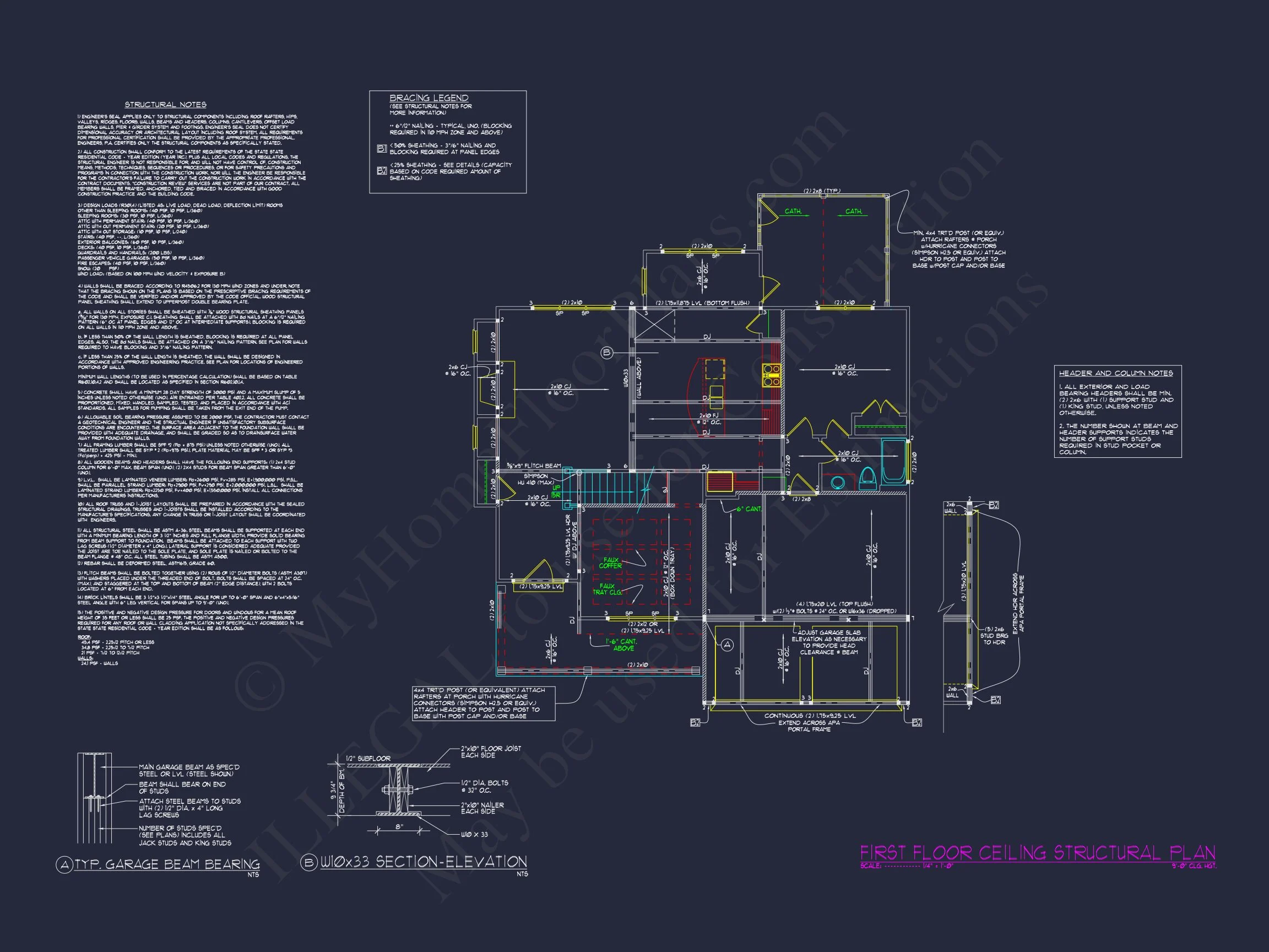 Traditional house Plan With 3 Floors, Open CAD Designs & Porch