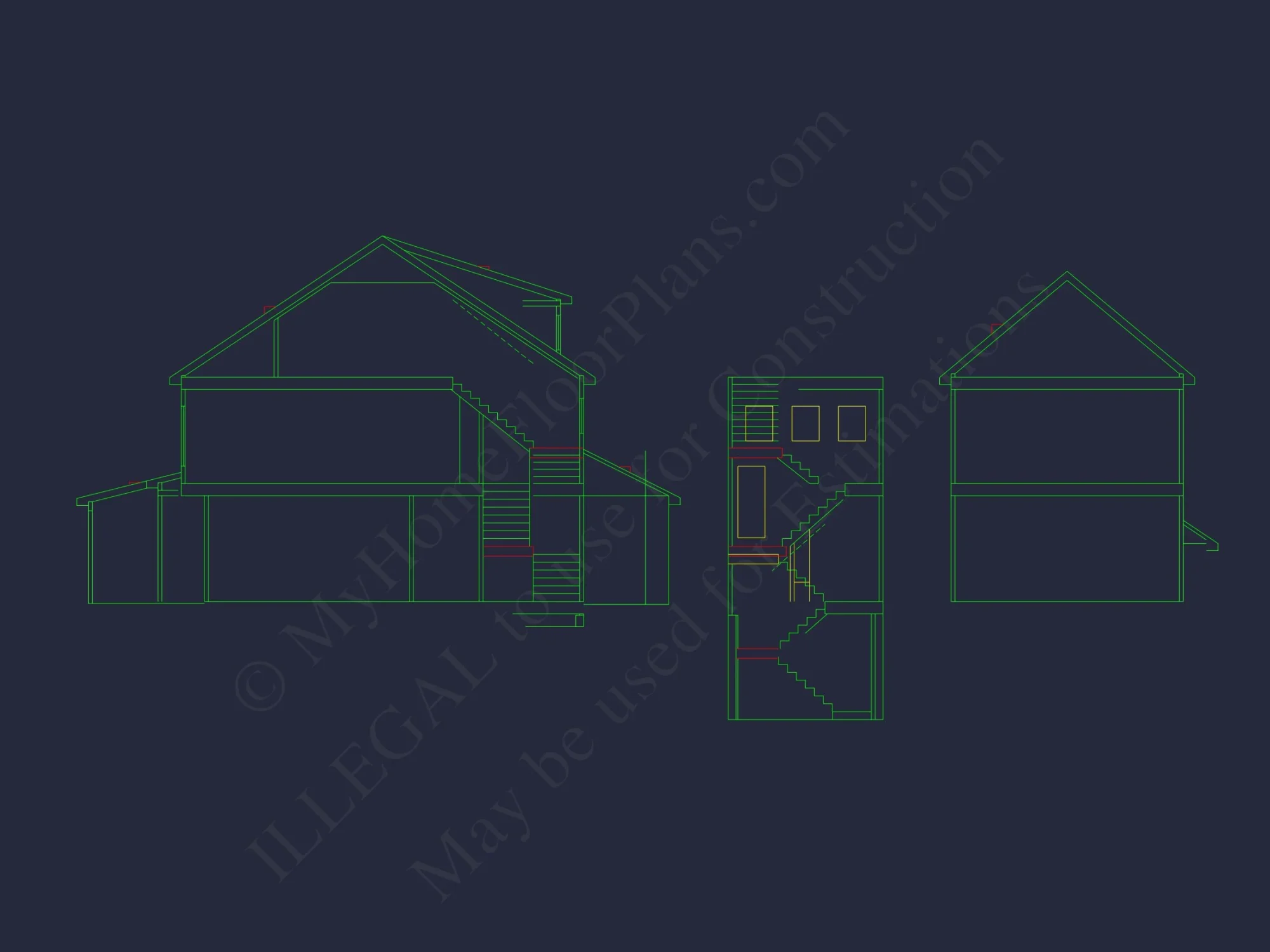 Elegant house Plan with 2-Story Floor Plan, CAD Designs & Blueprint