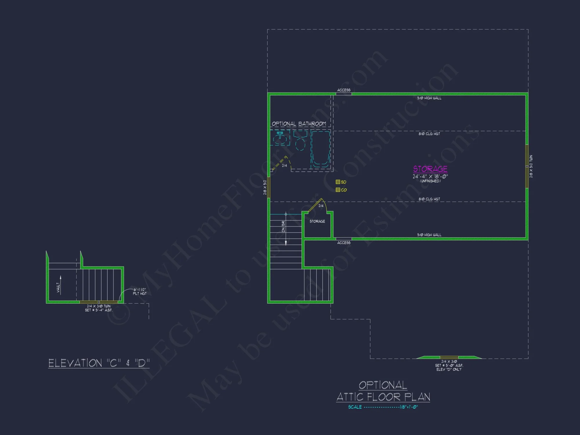 Elegant house Plan with 2-Story Floor Plan, CAD Designs & Blueprint