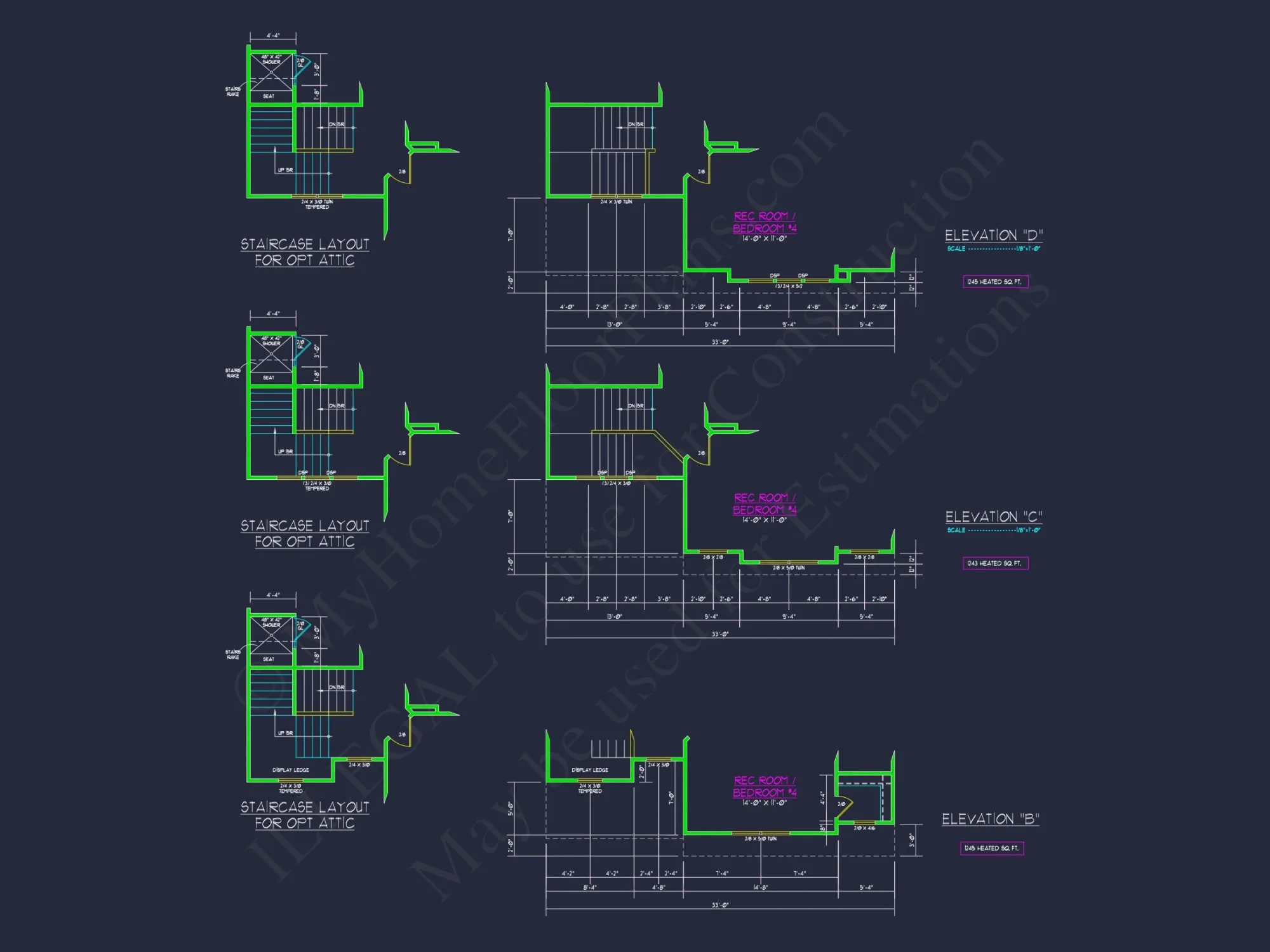 Elegant house Plan with 2-Story Floor Plan, CAD Designs & Blueprint