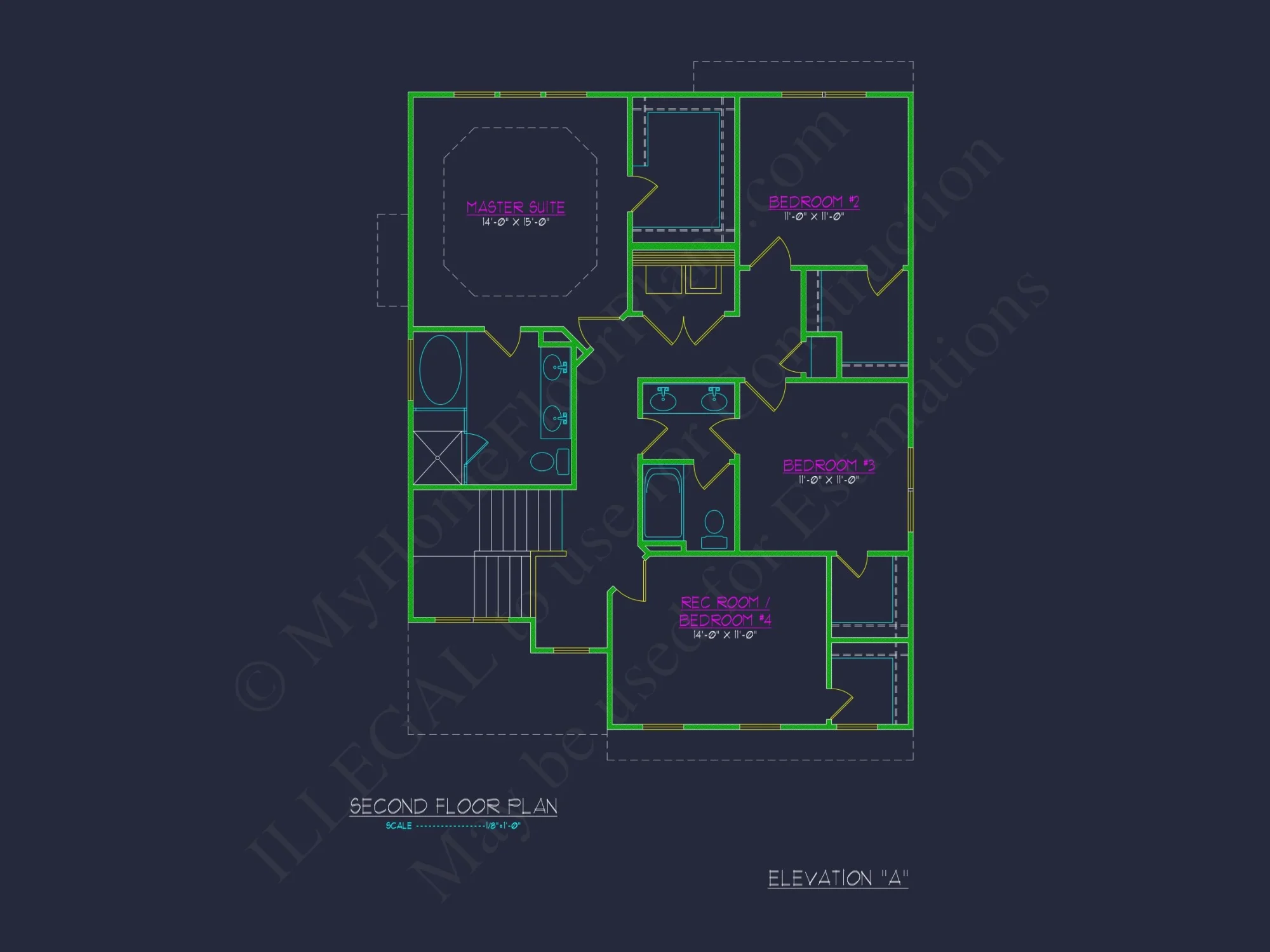 Elegant house Plan with 2-Story Floor Plan, CAD Designs & Blueprint