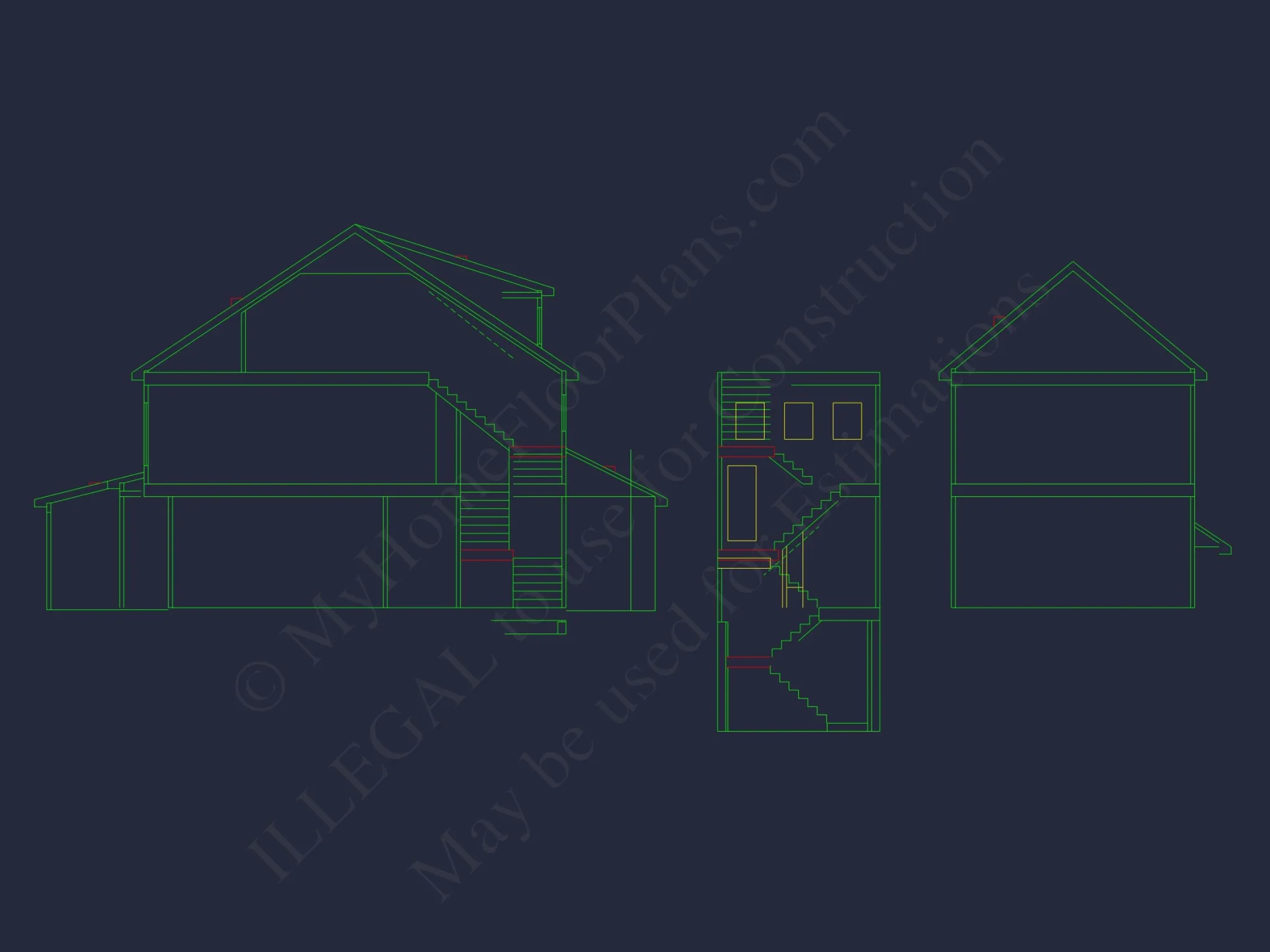 Elegant house Plan with 2-Story Floor Plan, CAD Designs & Blueprint