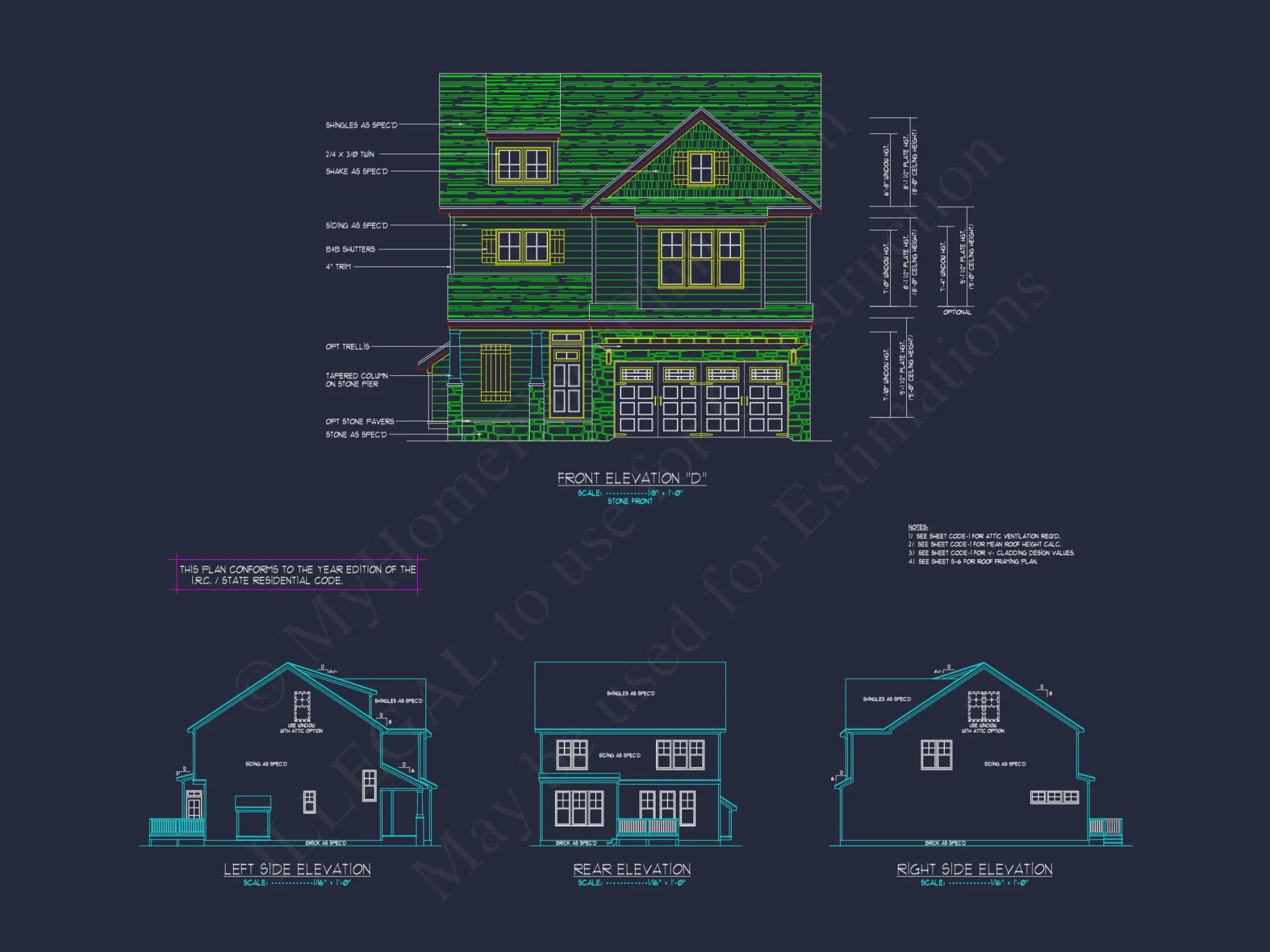 Elegant house Plan with 2-Story Floor Plan, CAD Designs & Blueprint