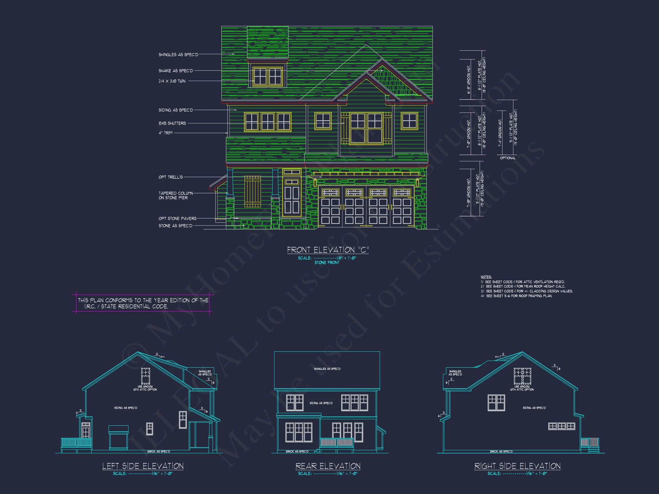 12-2711 HOUSE PLAN - Elegant House Plan with 2-Story Floor Plan, CAD Designs & Blueprint 9 Elegant house Plan with 2-Story Floor Plan, CAD Designs & Blueprint