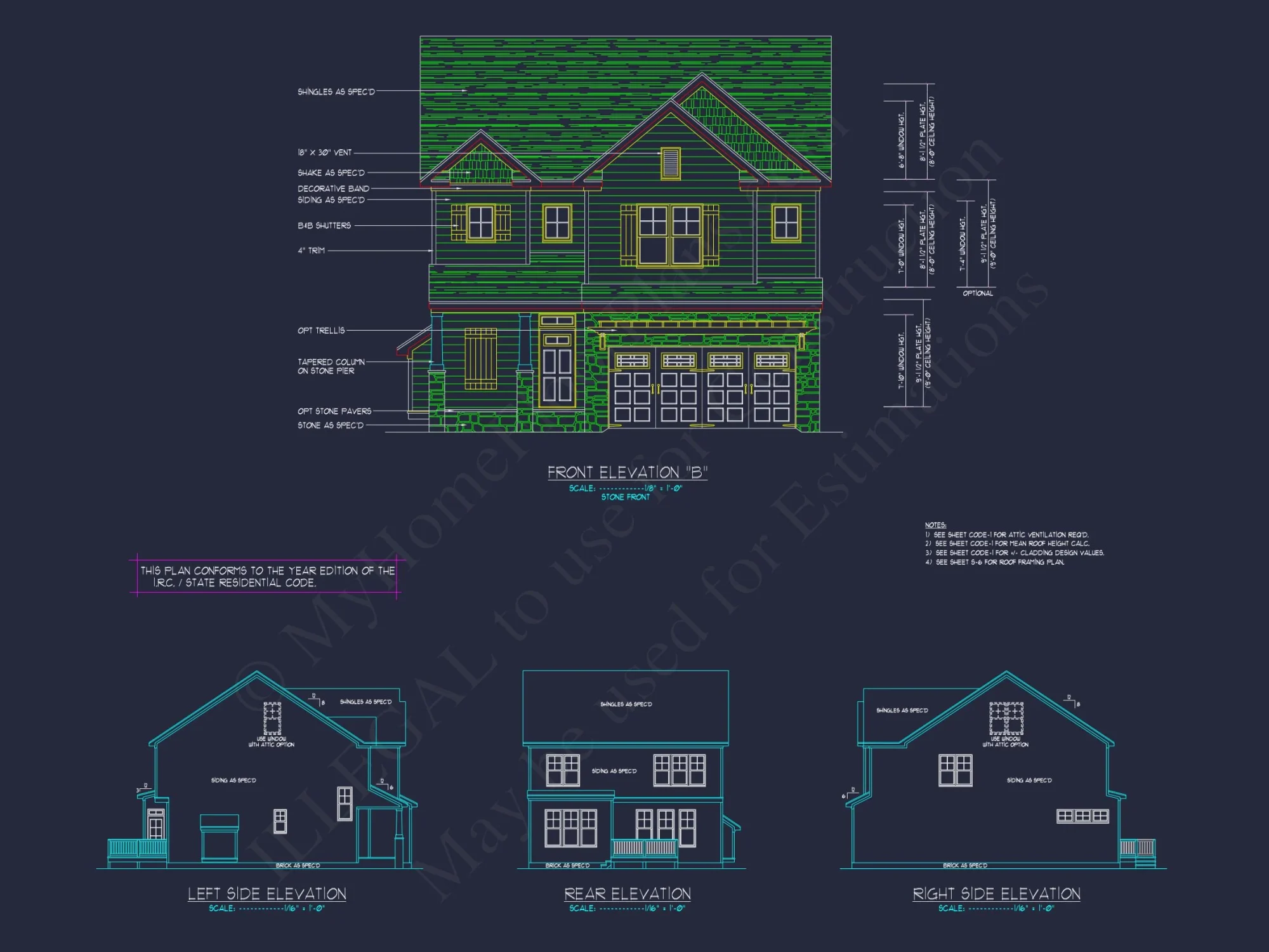 Elegant house Plan with 2-Story Floor Plan, CAD Designs & Blueprint