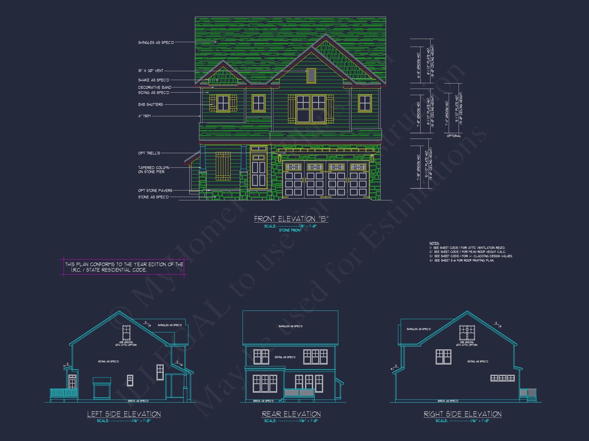 12-2711 HOUSE PLAN - Elegant House Plan with 2-Story Floor Plan, CAD Designs & Blueprint 8 Elegant house Plan with 2-Story Floor Plan, CAD Designs & Blueprint