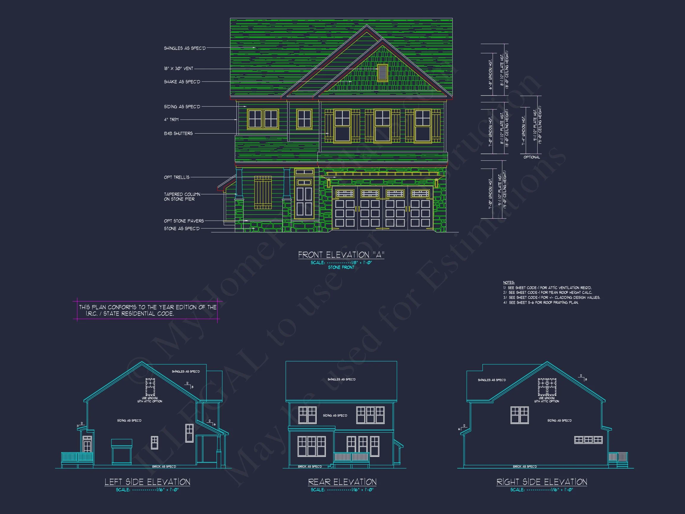 12-2711 HOUSE PLAN - Elegant House Plan with 2-Story Floor Plan, CAD Designs & Blueprint 7 Elegant house Plan with 2-Story Floor Plan, CAD Designs & Blueprint