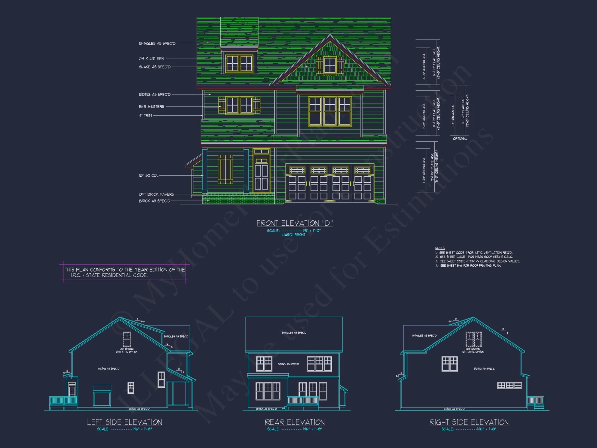 Elegant house Plan with 2-Story Floor Plan, CAD Designs & Blueprint