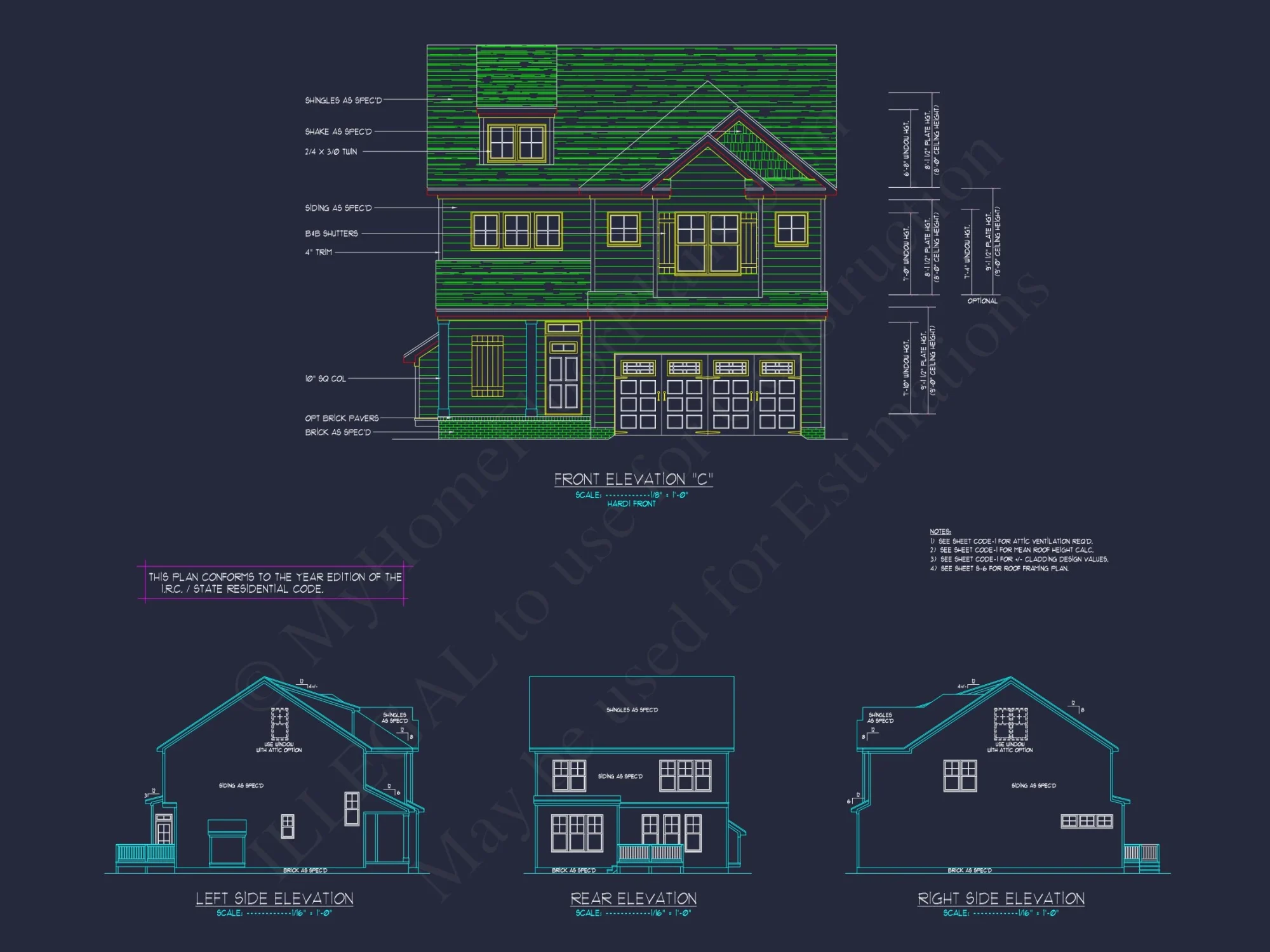 Elegant house Plan with 2-Story Floor Plan, CAD Designs & Blueprint
