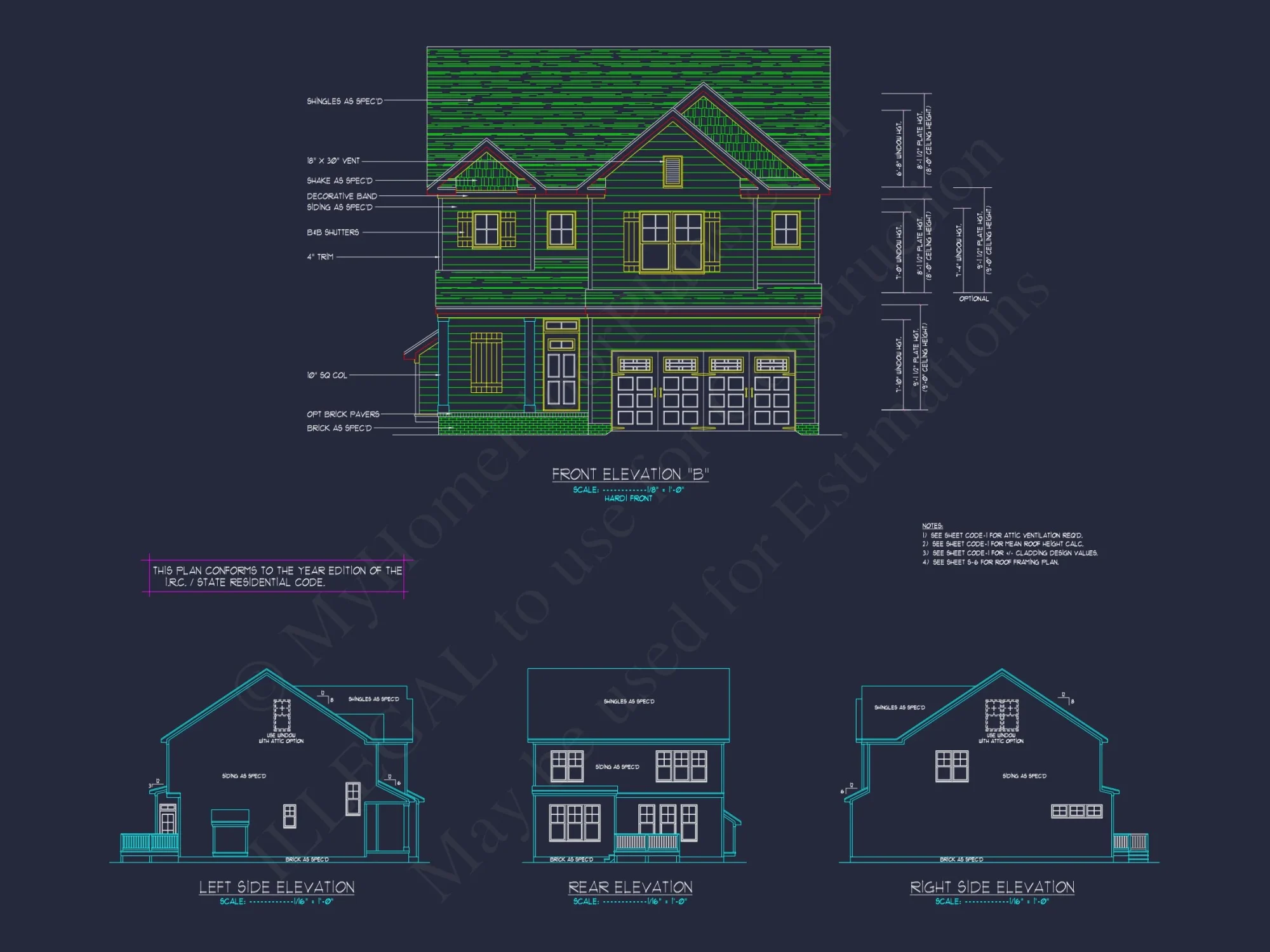 Elegant house Plan with 2-Story Floor Plan, CAD Designs & Blueprint