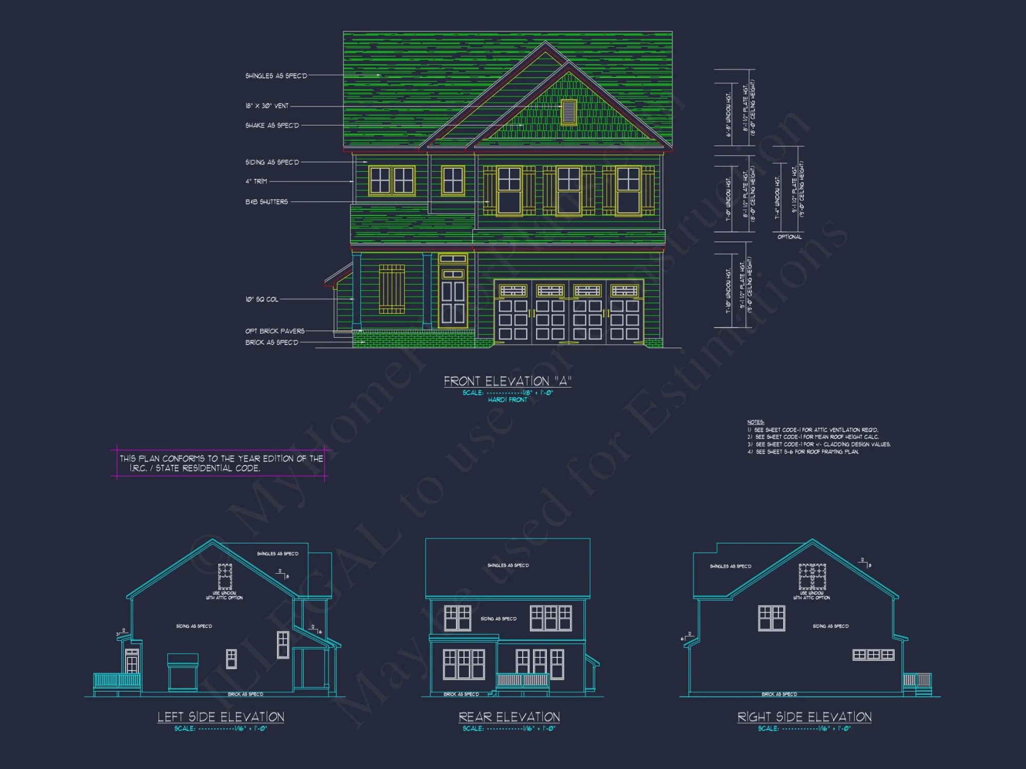 Elegant house Plan with 2-Story Floor Plan, CAD Designs & Blueprint
