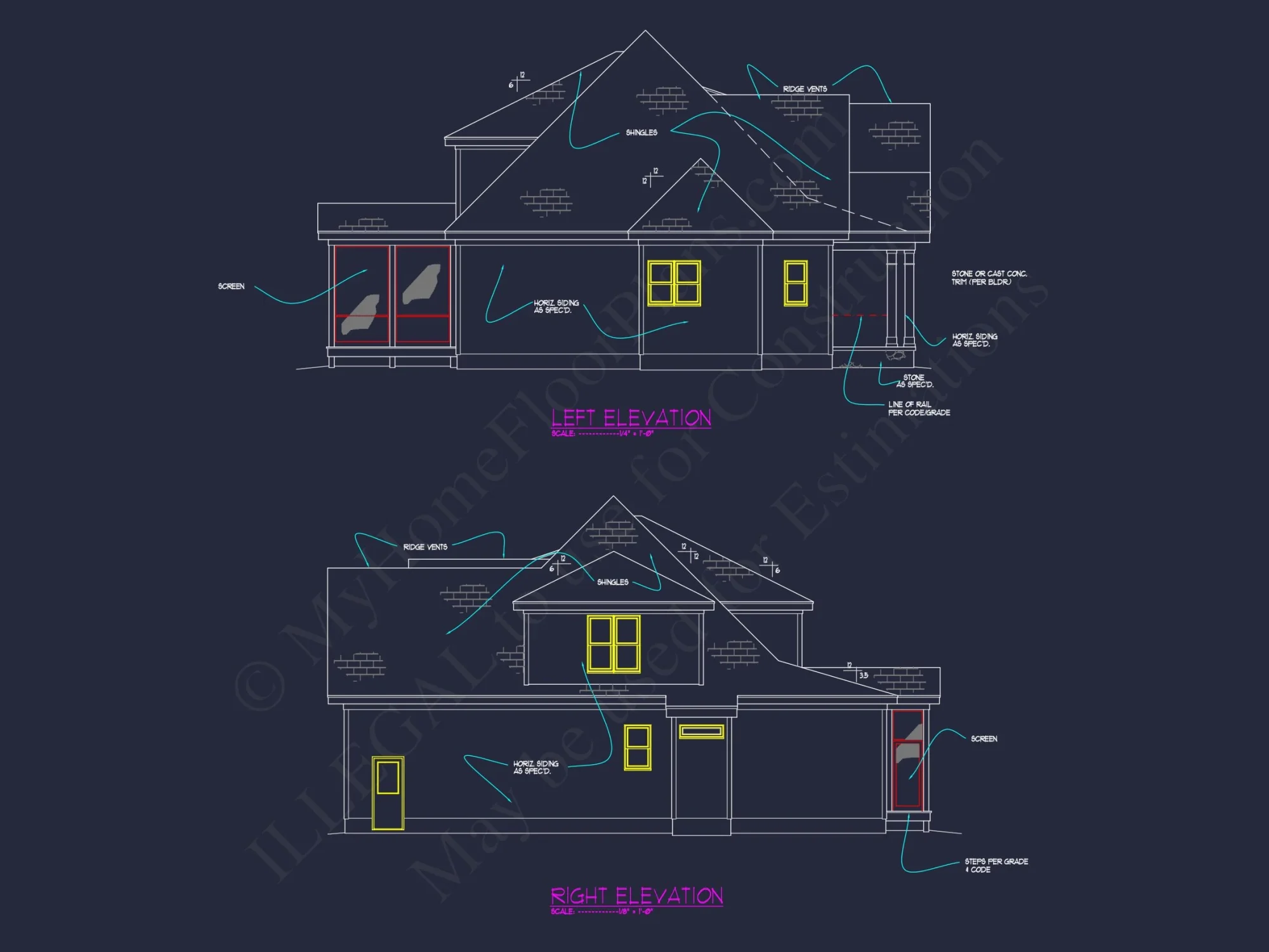 Elegant house Plan with CAD Blueprints and Architectural Designs