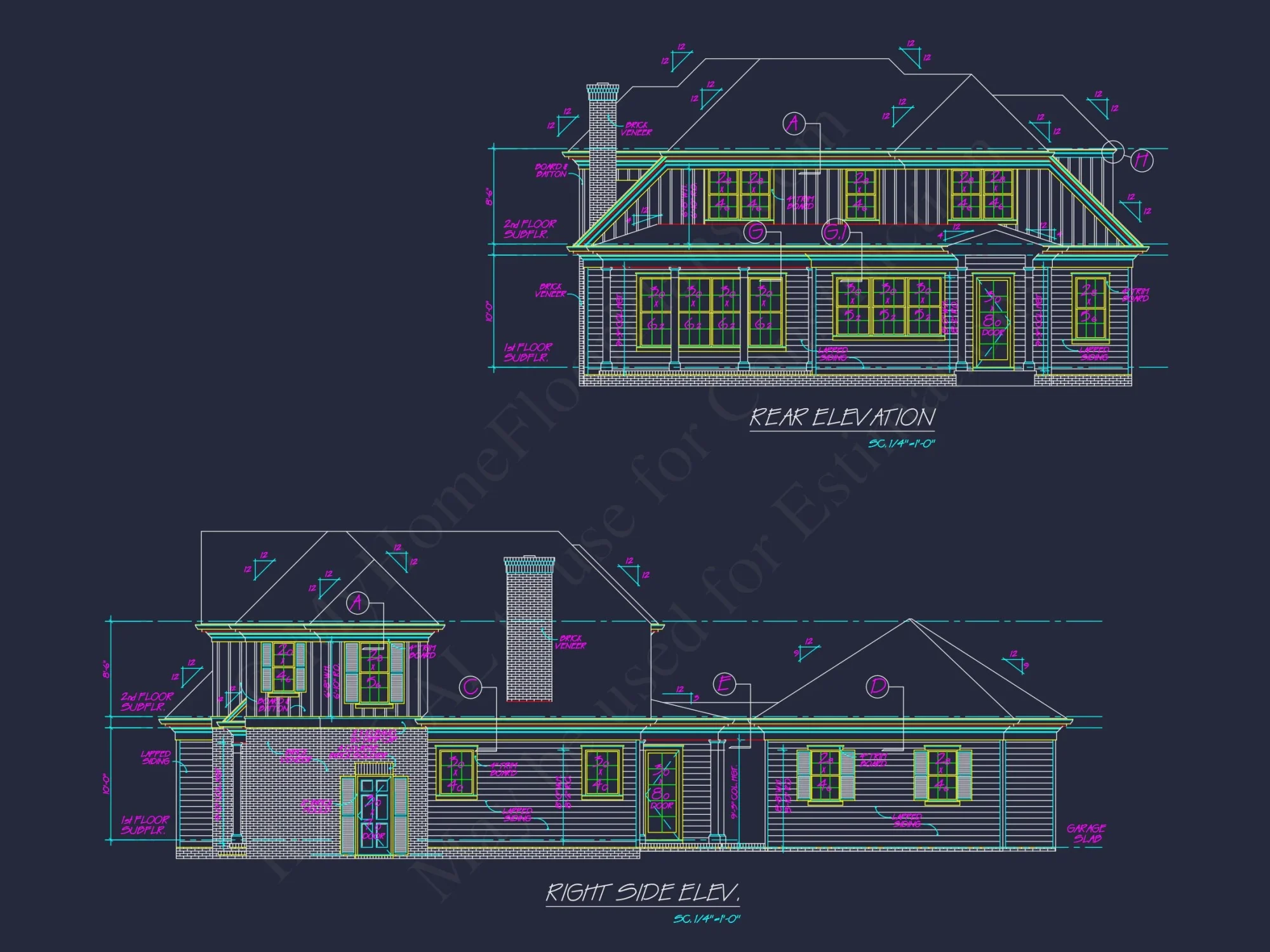 Elegant house Plan with Open Floor Design and Architectural Blueprint