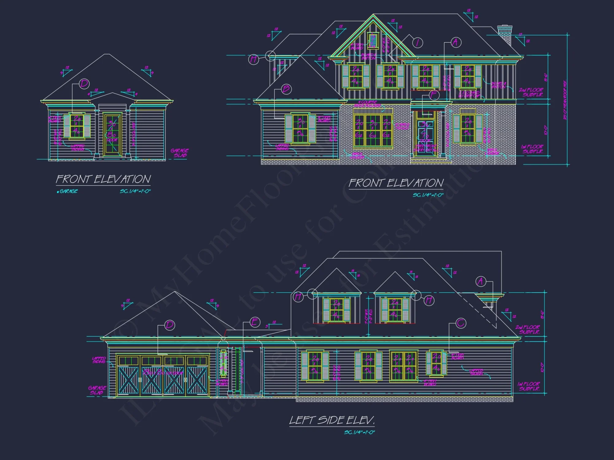 Elegant house Plan with Open Floor Design and Architectural Blueprint