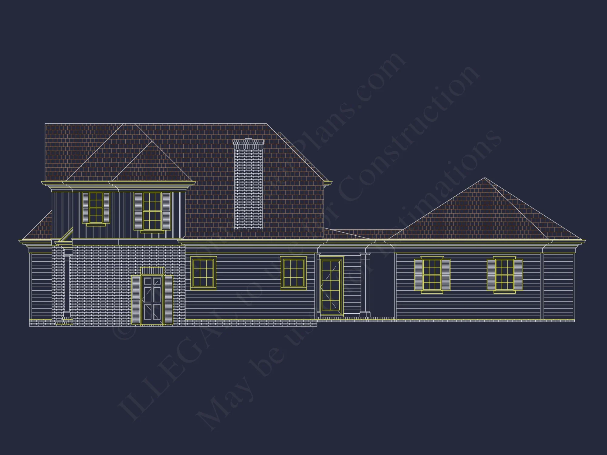 Elegant house Plan with Open Floor Design and Architectural Blueprint