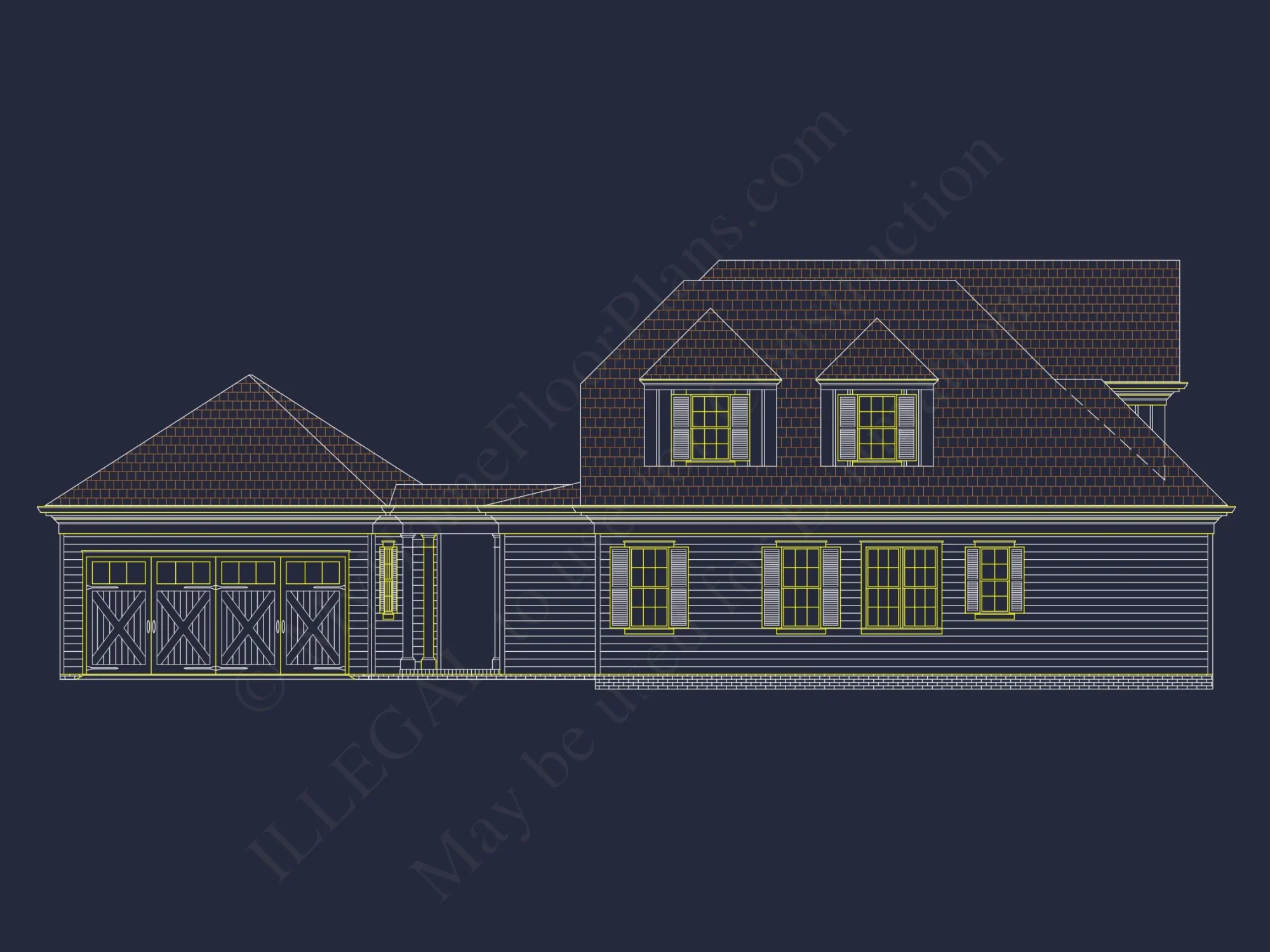 Elegant house Plan with Open Floor Design and Architectural Blueprint