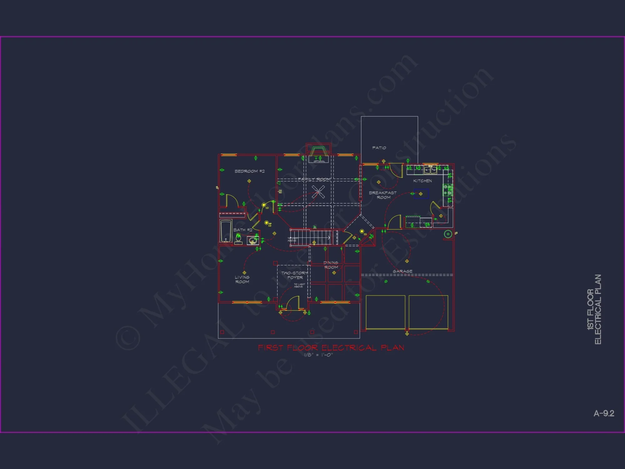Modern Colonial house Plan with CAD Designs and Blueprints