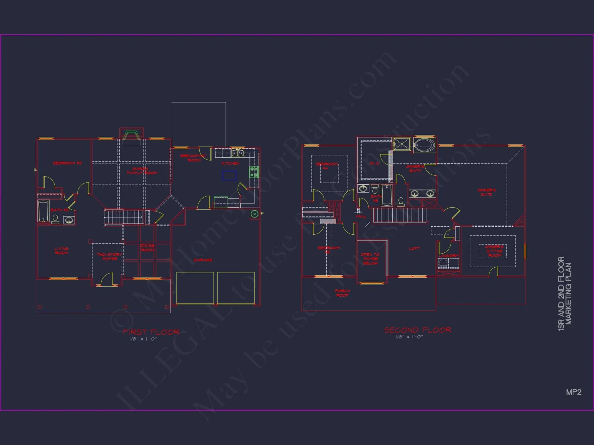 Modern Colonial house Plan with CAD Designs and Blueprints