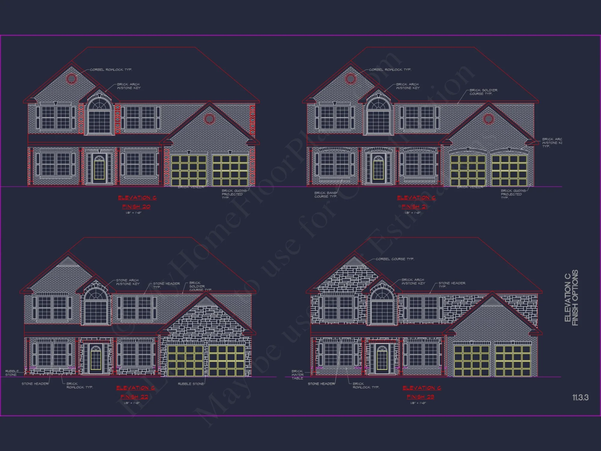 Modern Colonial house Plan with CAD Designs and Blueprints