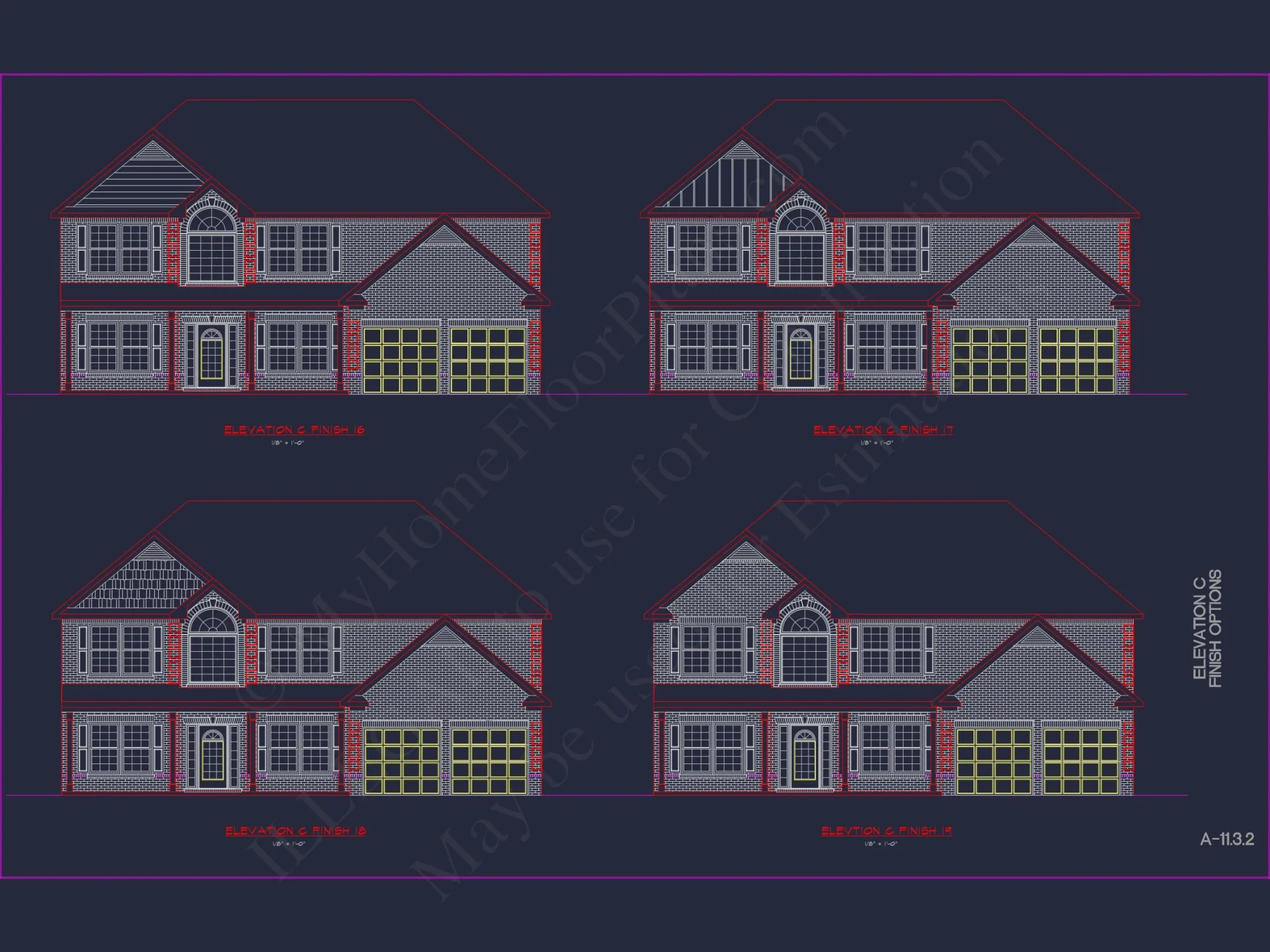 Modern Colonial house Plan with CAD Designs and Blueprints