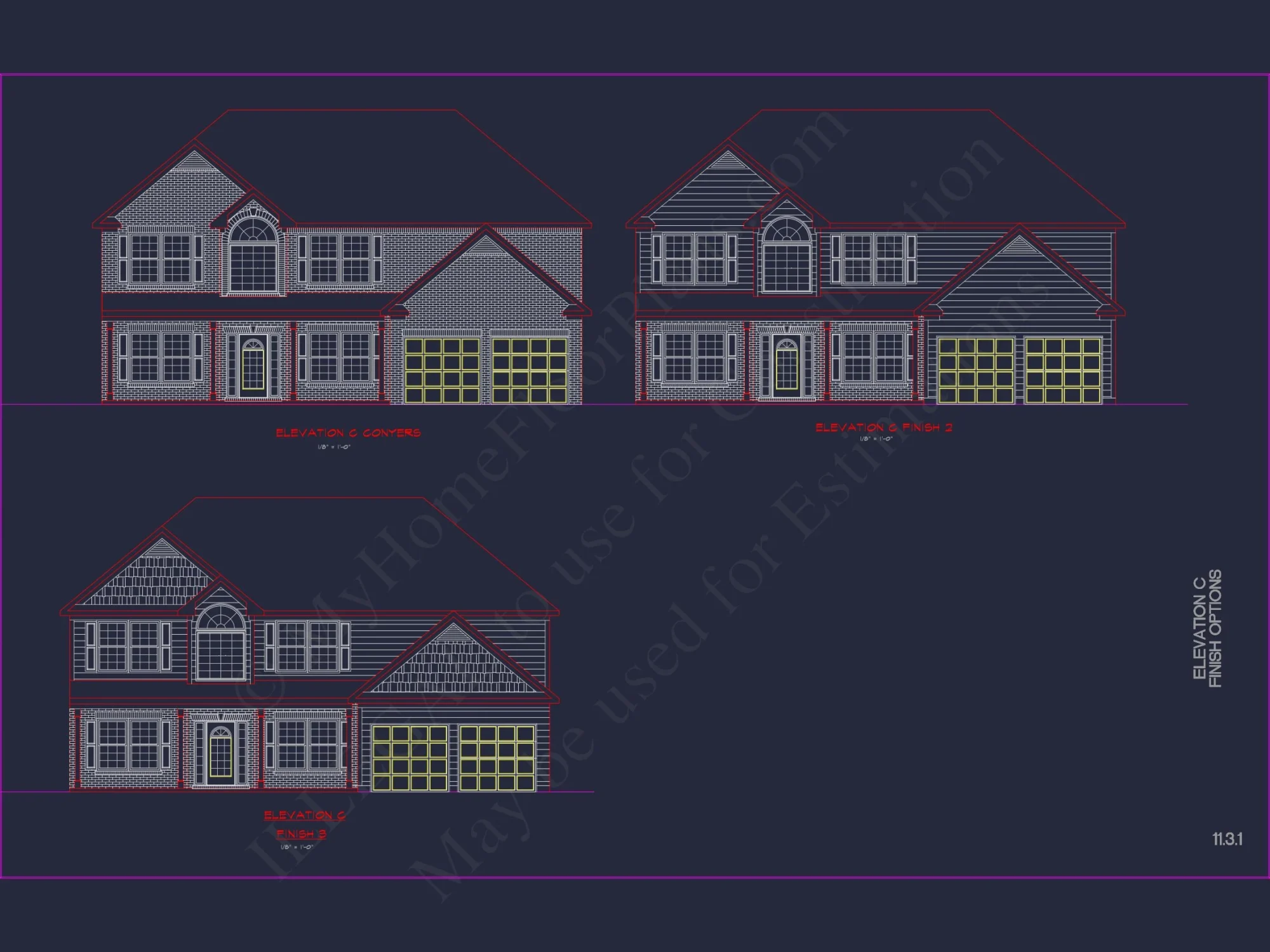 Modern Colonial house Plan with CAD Designs and Blueprints