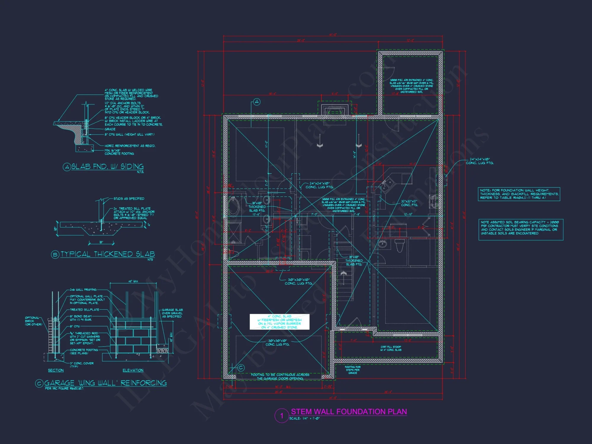 Modern Craftsman house Plan with 2 Floors, Garage & Attic