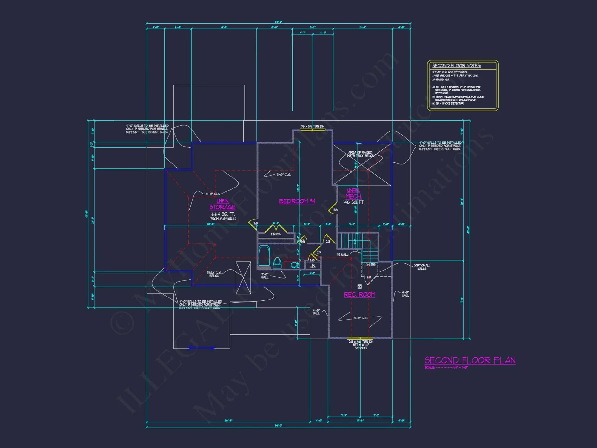 Craftsman house Floor Plan with CAD Blueprint and Designs