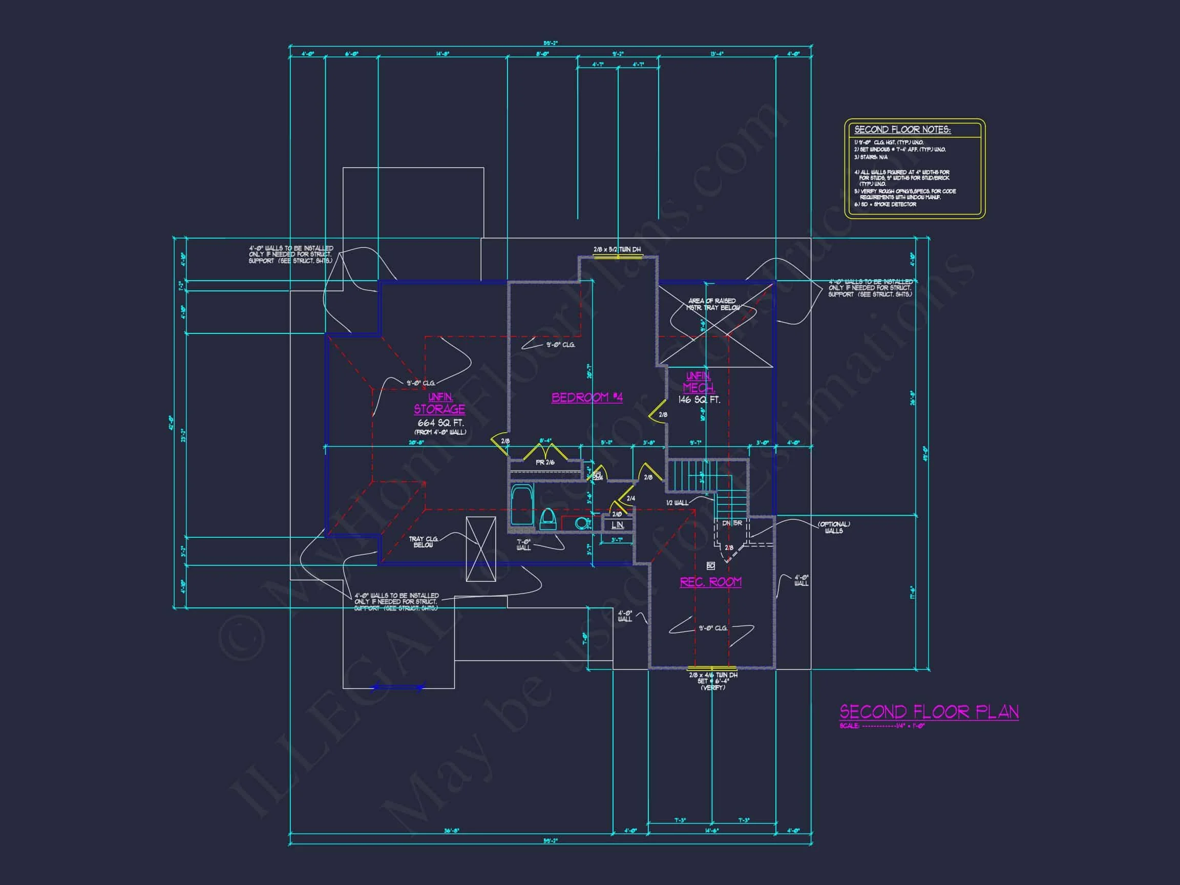 Craftsman house Floor Plan with CAD Blueprint and Designs