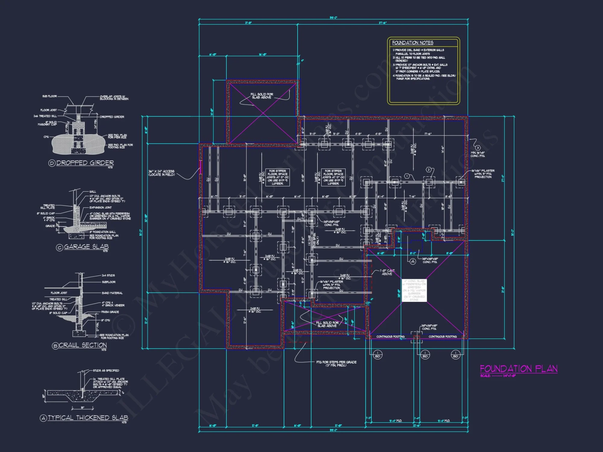 Craftsman house Floor Plan with CAD Blueprint and Designs