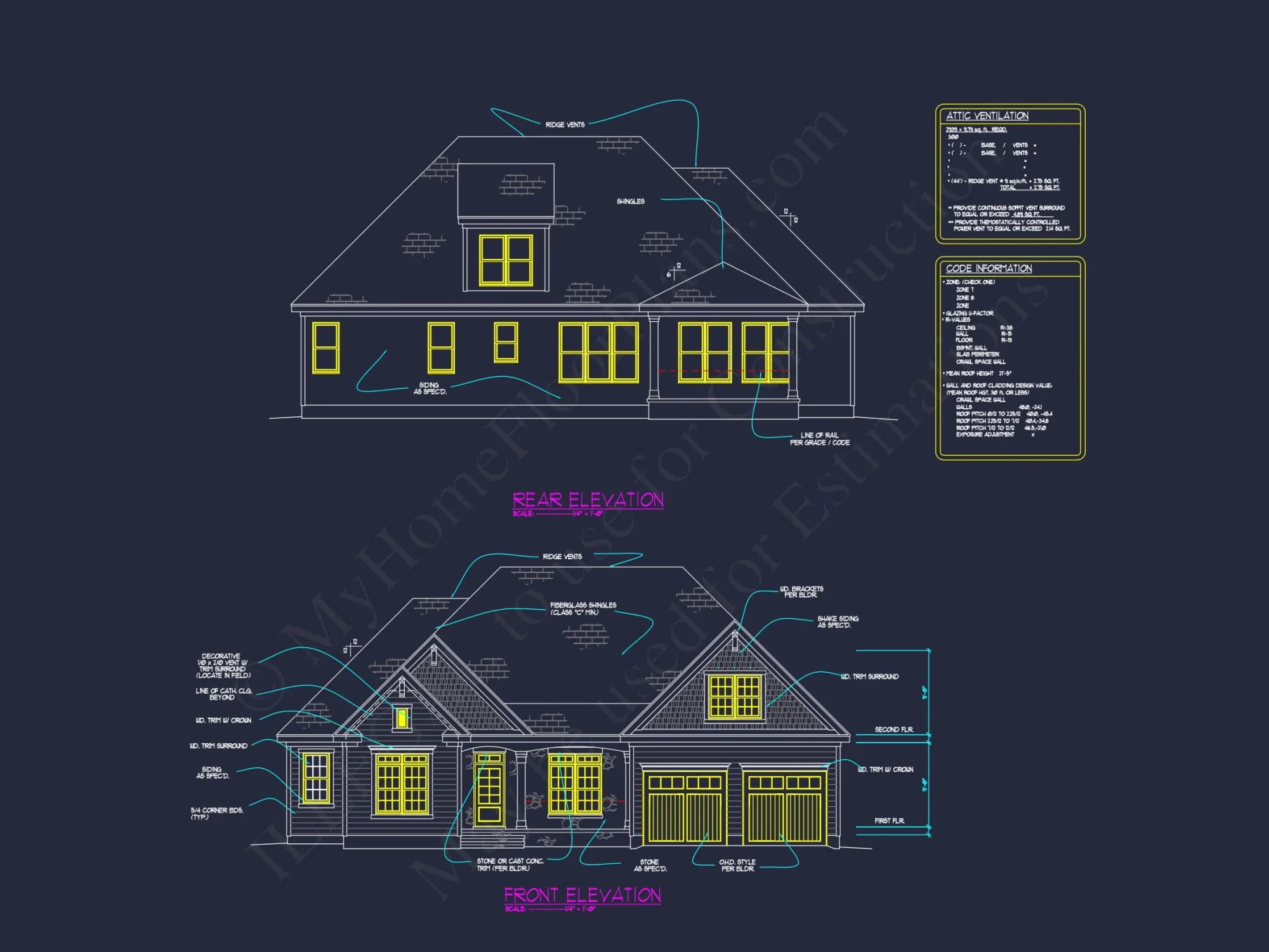 Craftsman house Floor Plan with CAD Blueprint and Designs