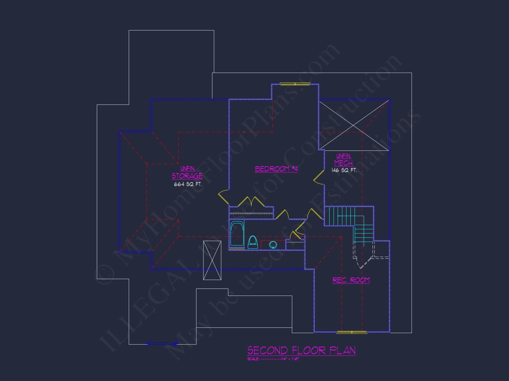 Craftsman house Floor Plan with CAD Blueprint and Designs