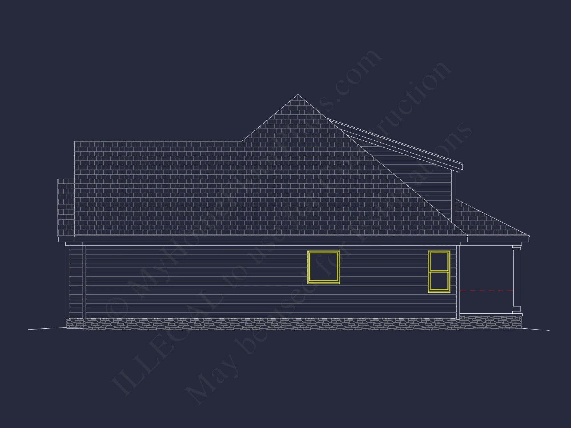 Craftsman house Floor Plan with CAD Blueprint and Designs