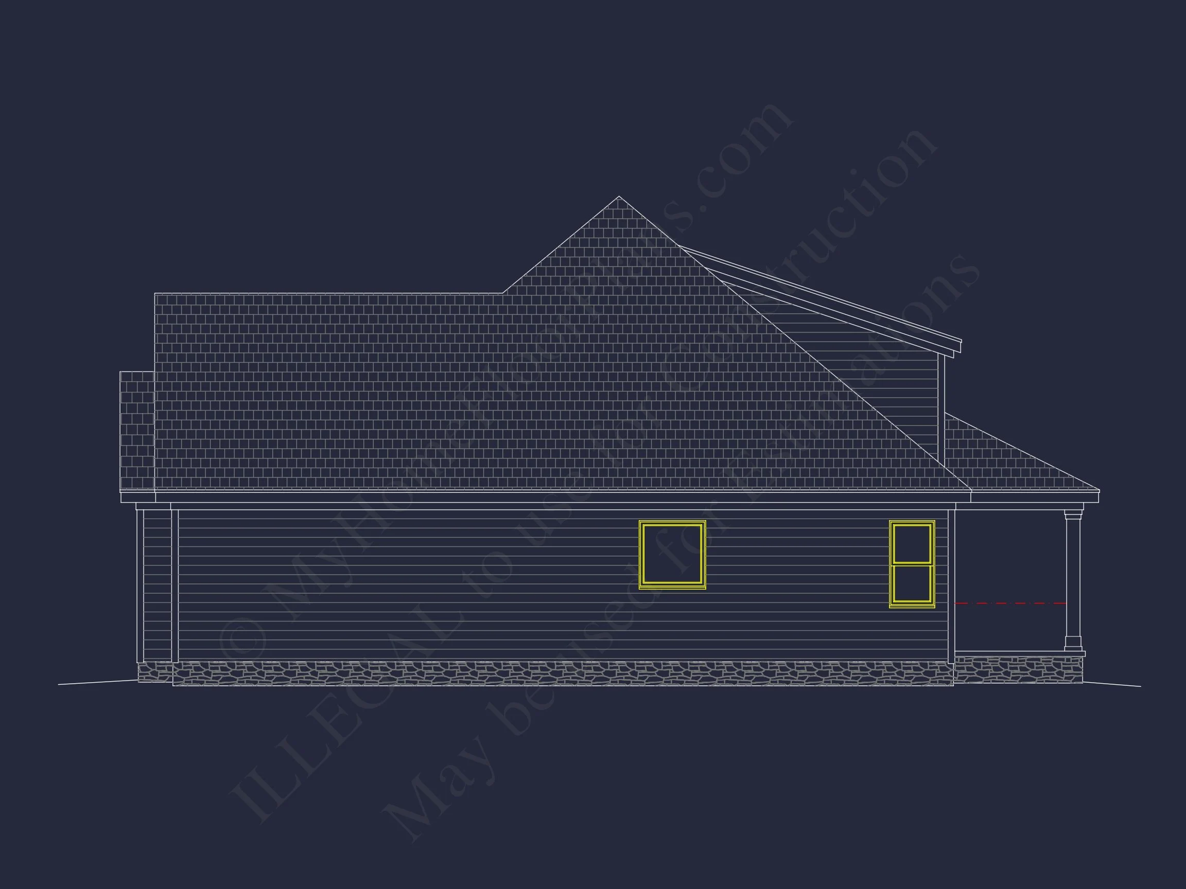 Craftsman house Floor Plan with CAD Blueprint and Designs