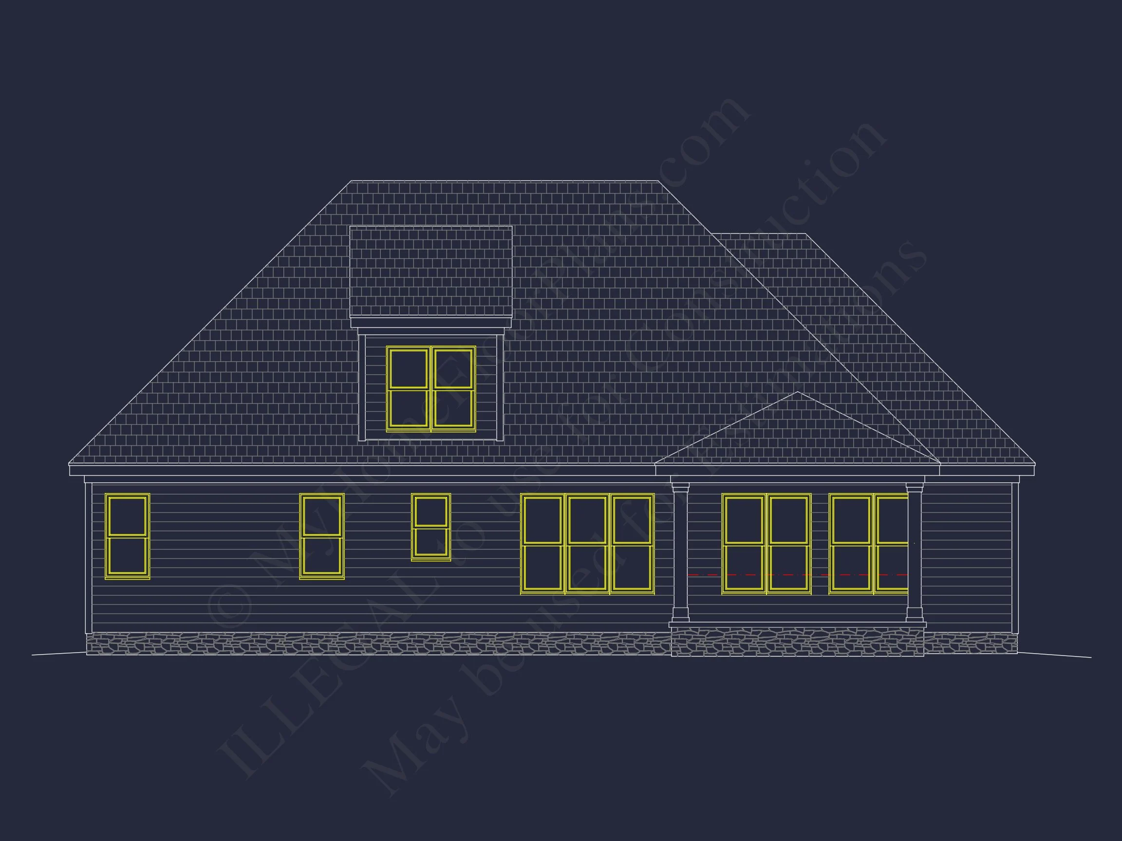 Craftsman house Floor Plan with CAD Blueprint and Designs