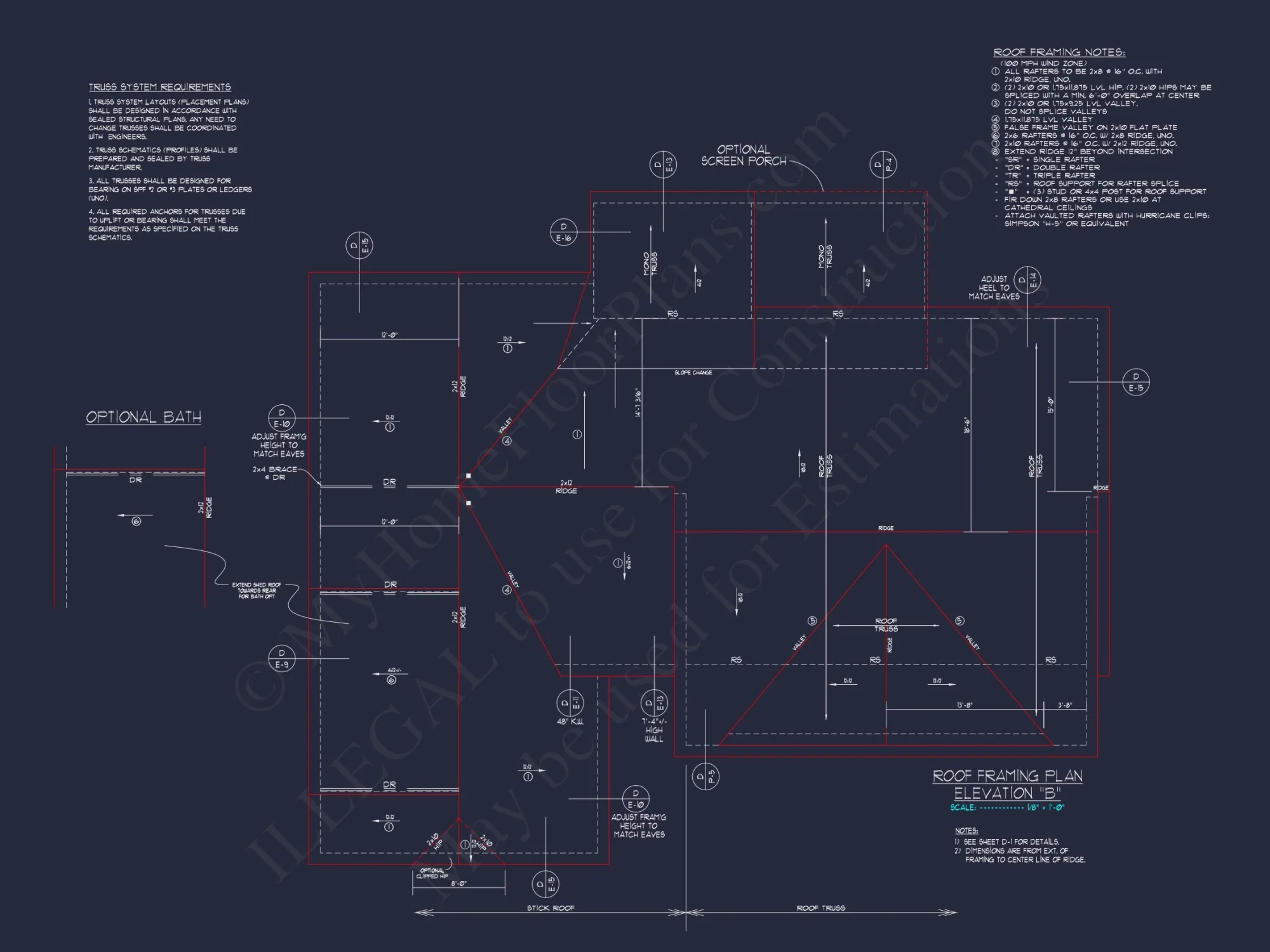 Craftsman house Plan with 4 Bedrooms, 2 Floors & 3 Elevations