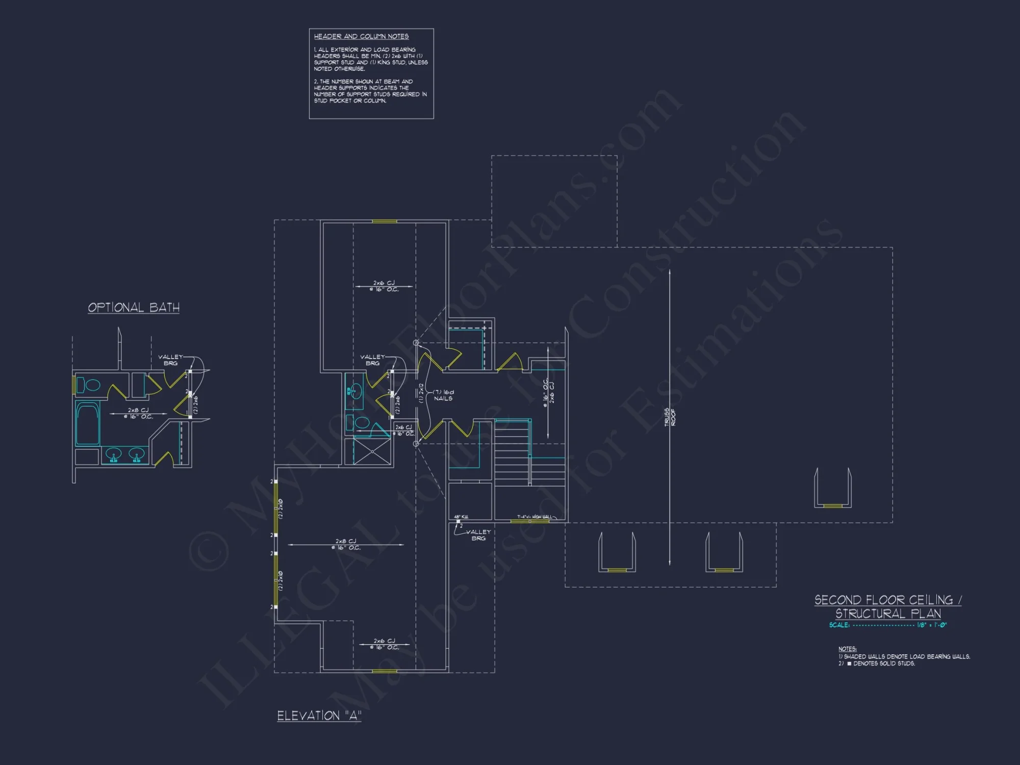 Craftsman house Plan with 4 Bedrooms, 2 Floors & 3 Elevations