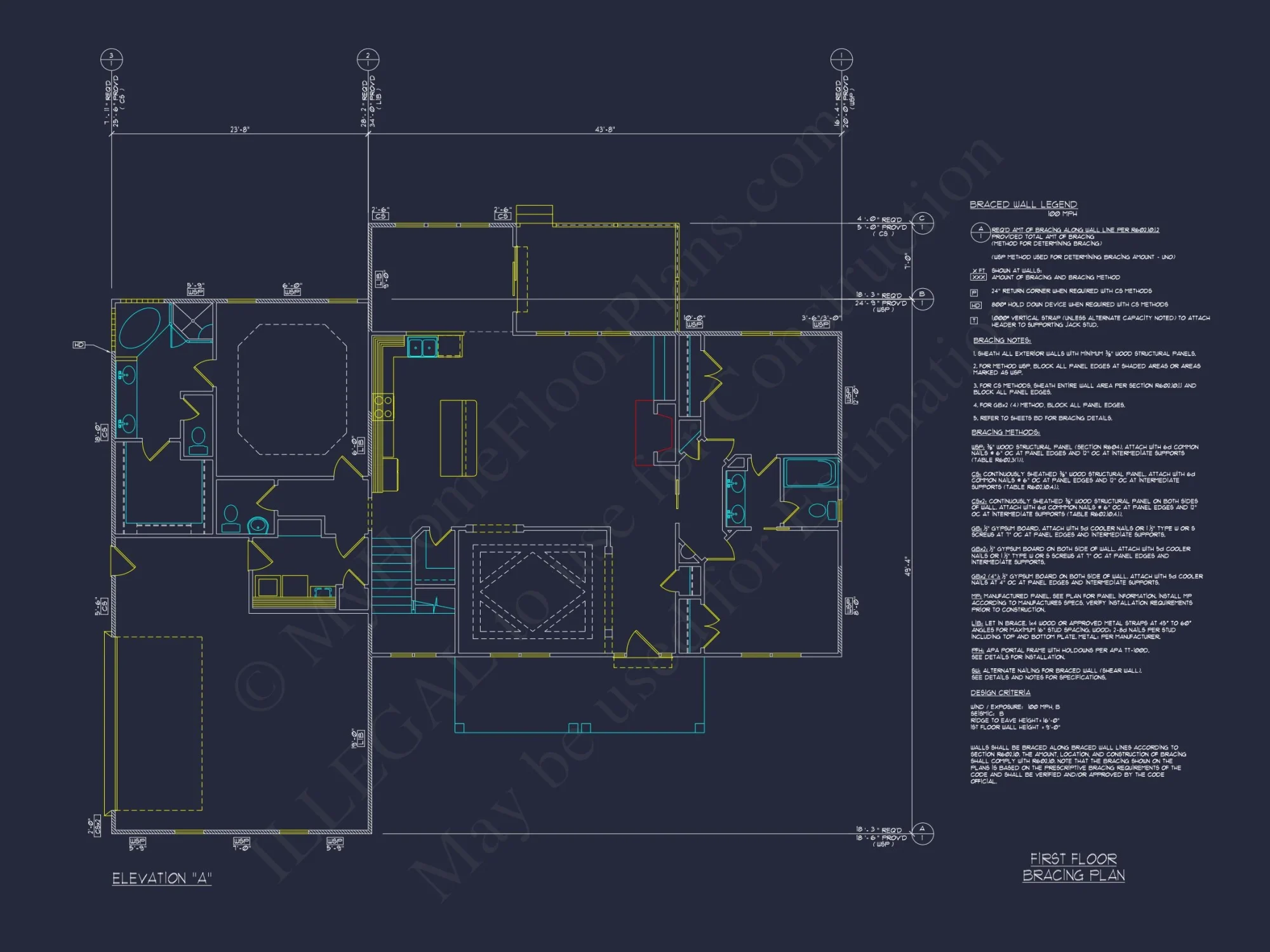 Craftsman house Plan with 4 Bedrooms, 2 Floors & 3 Elevations