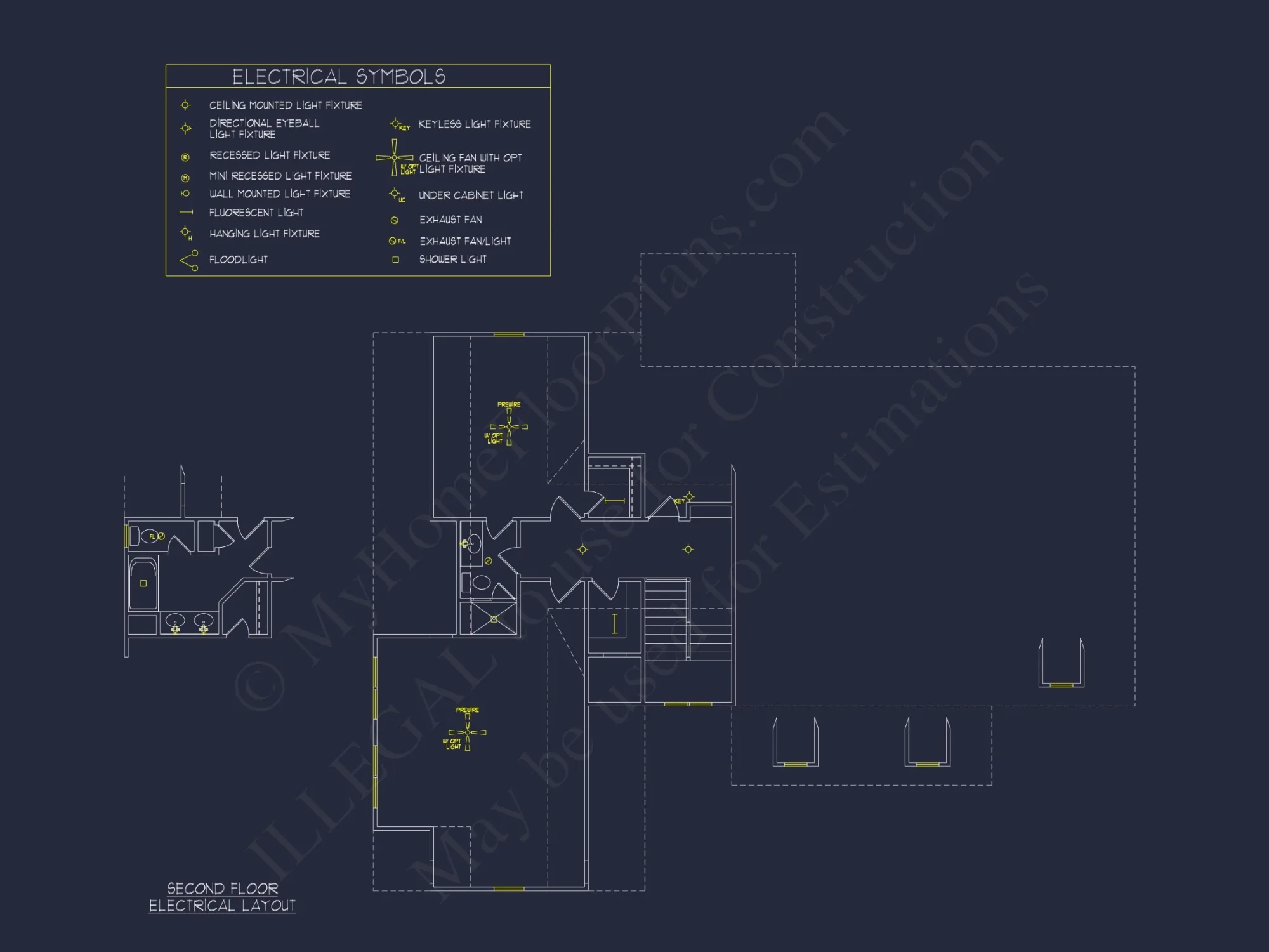 Craftsman house Plan with 4 Bedrooms, 2 Floors & 3 Elevations