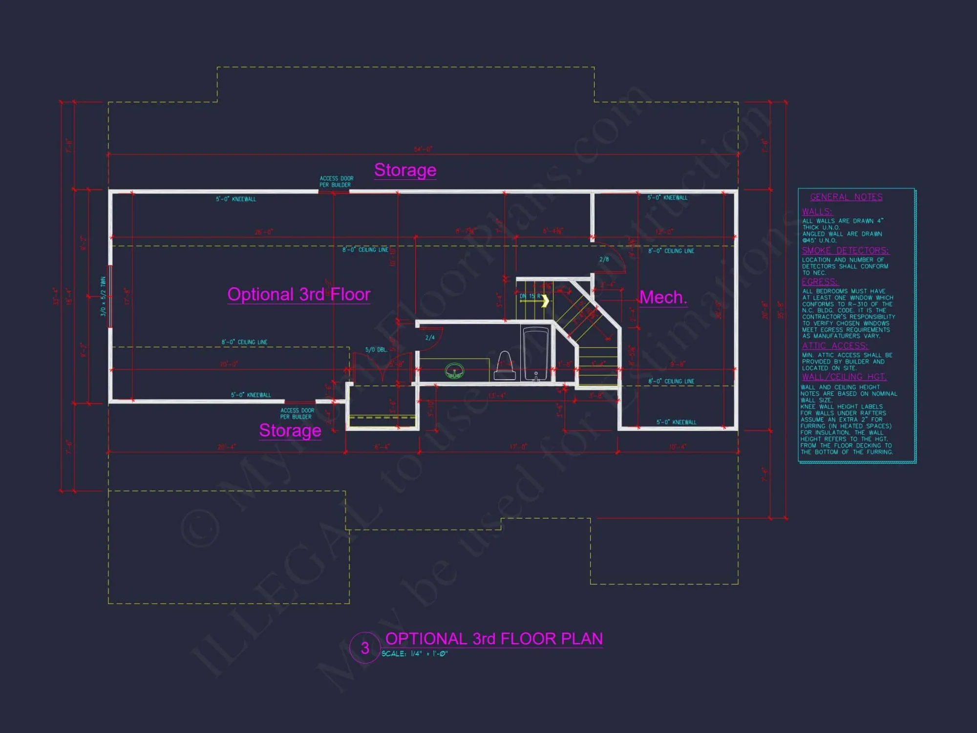 Architectural Floor Plan Blueprint for Spacious 4-Bed Craftsman house