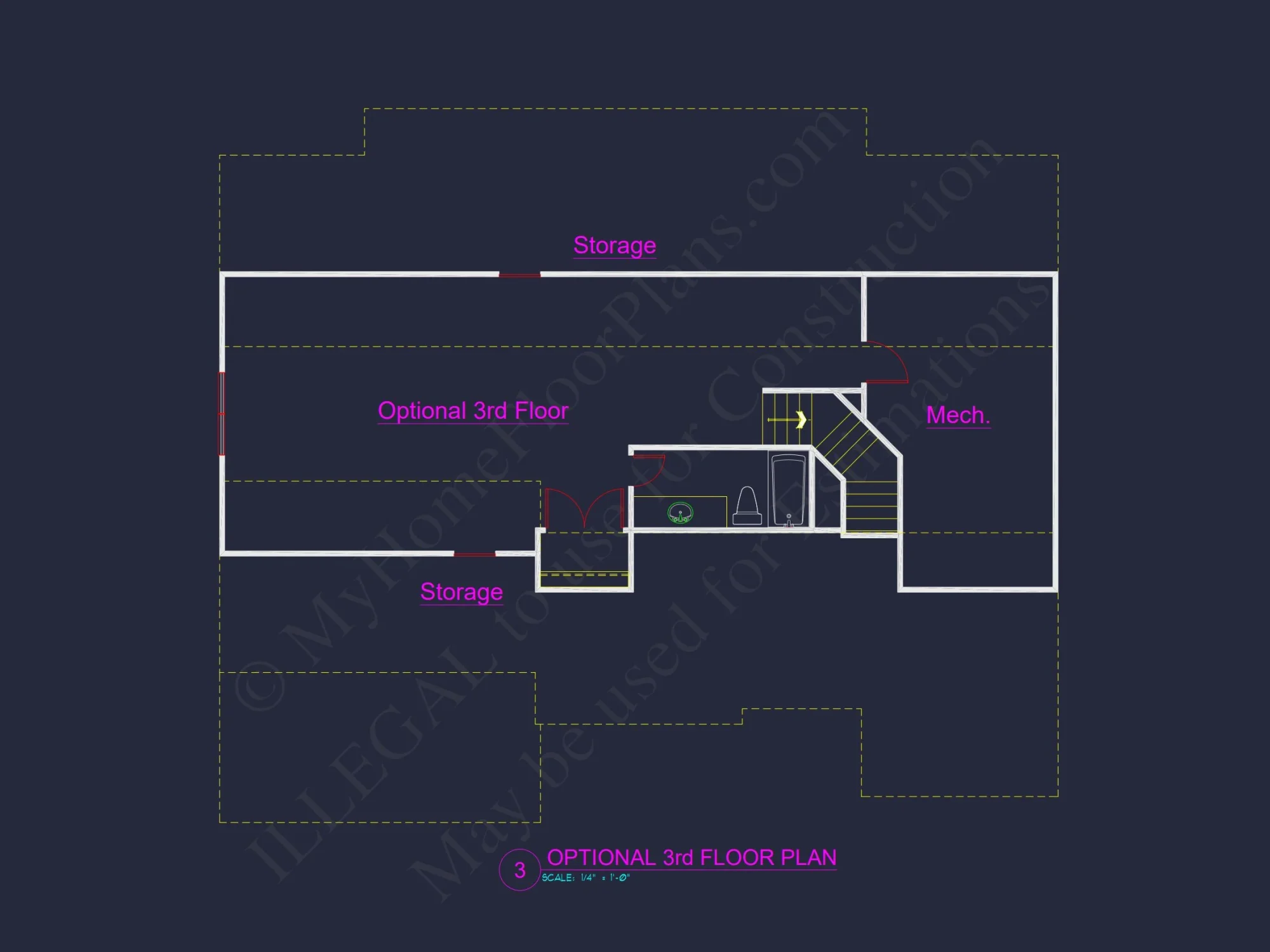 Architectural Floor Plan Blueprint for Spacious 4-Bed Craftsman house