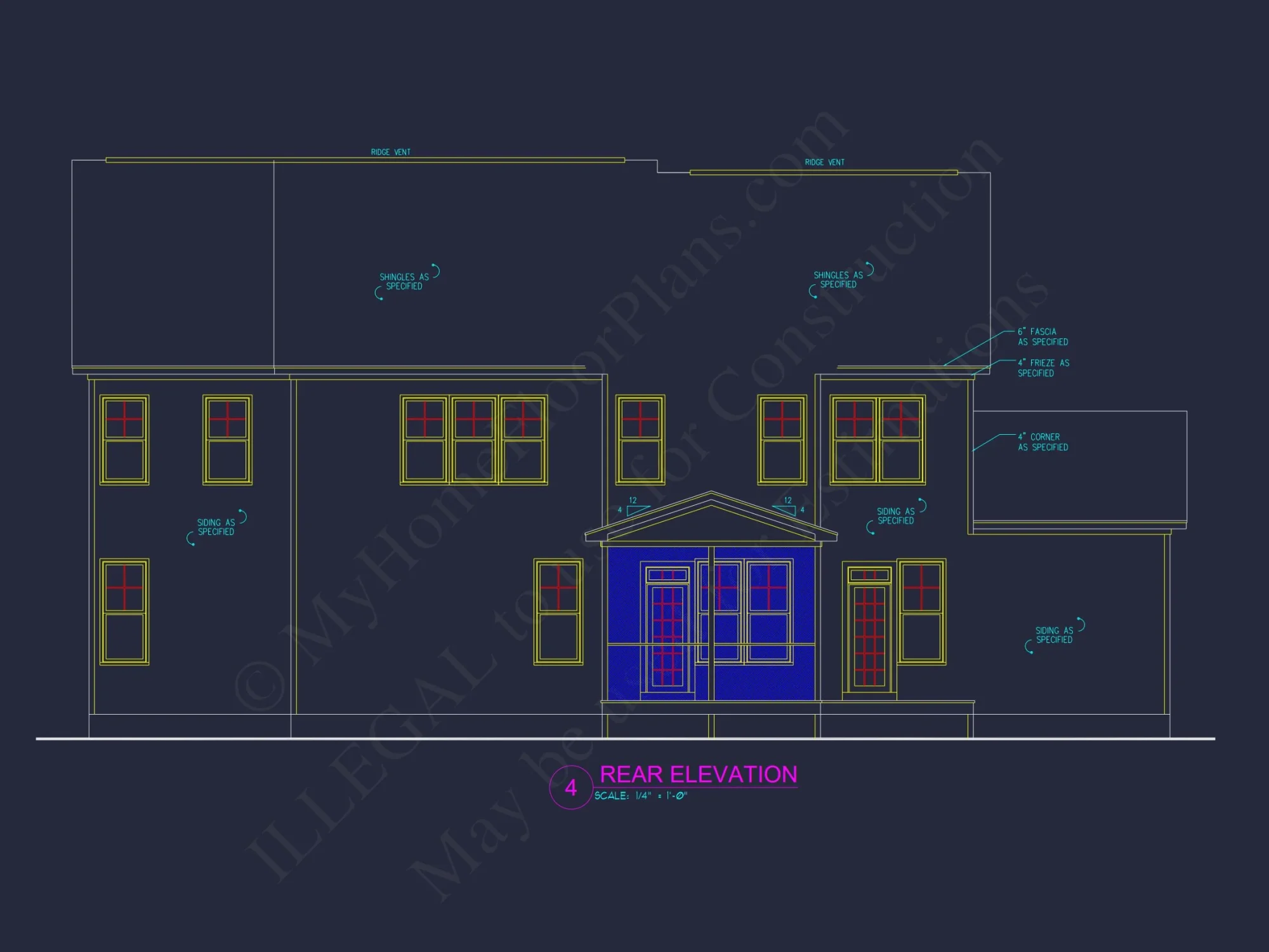 Architectural Floor Plan Blueprint for Spacious 4-Bed Craftsman house