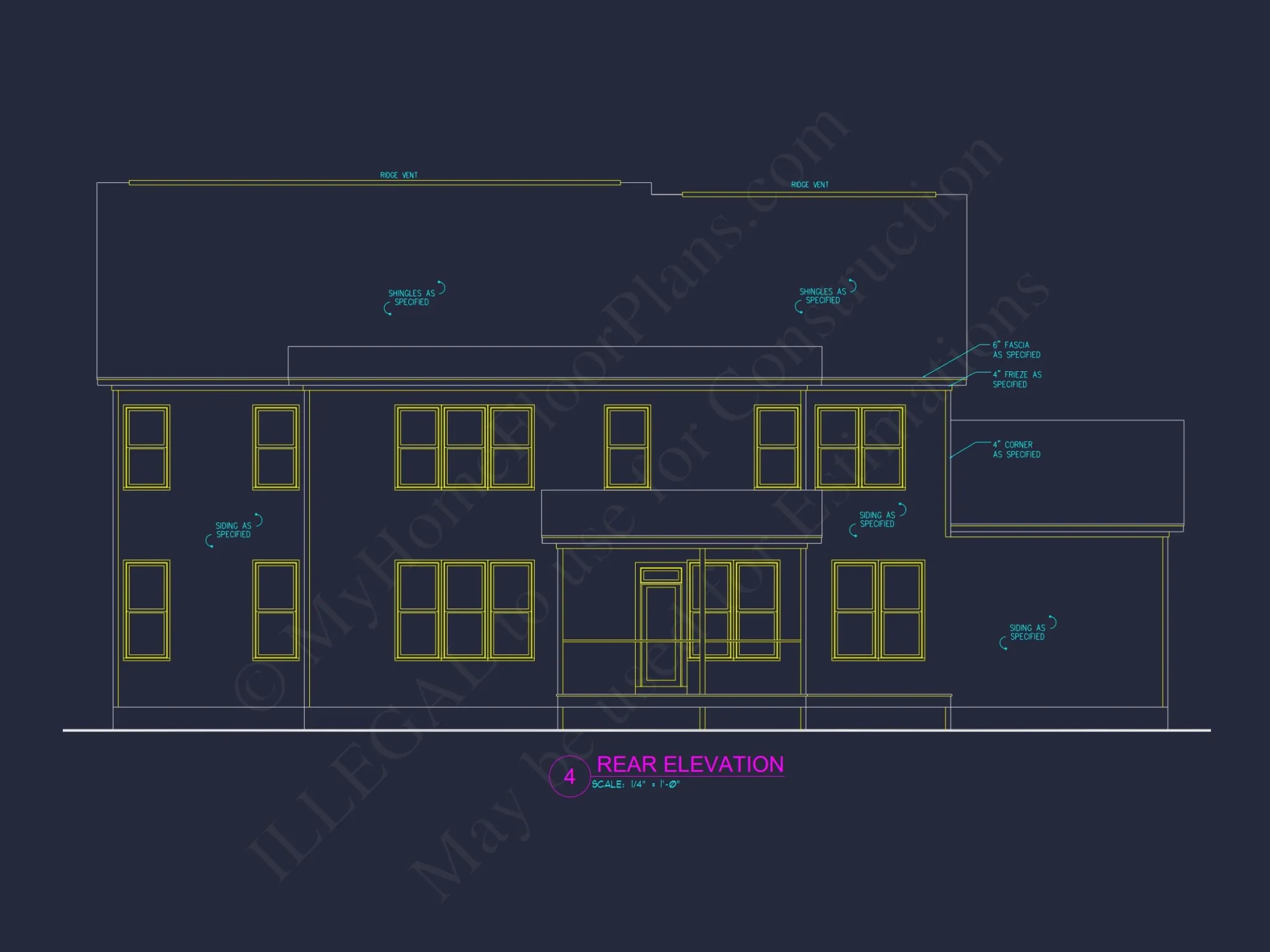 Architectural Floor Plan Blueprint for Spacious 4-Bed Craftsman house